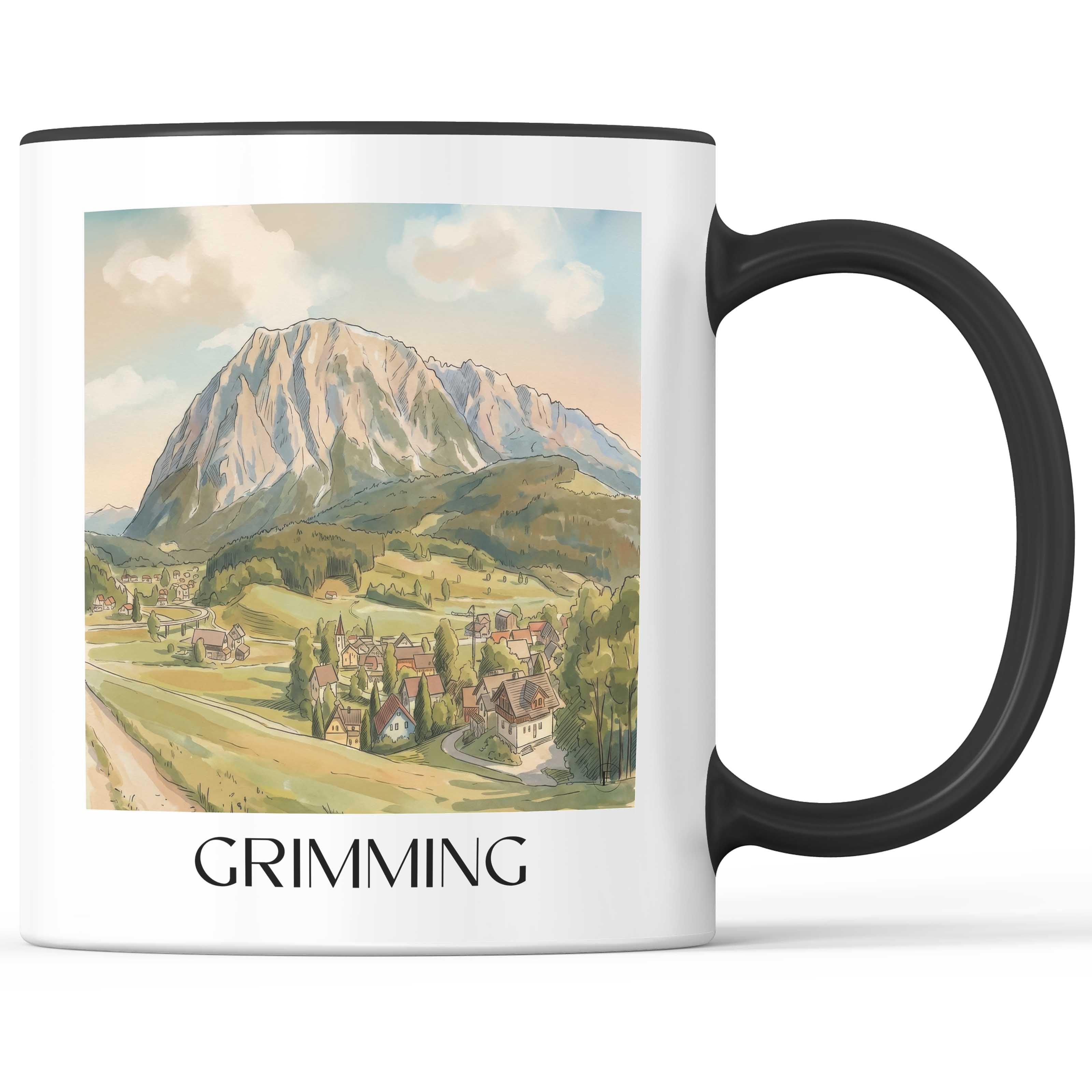 Grimming Kaffeebecher - Steiermark - Österreich Becher - Kaffeetasse im Aquarell Stil - favplace