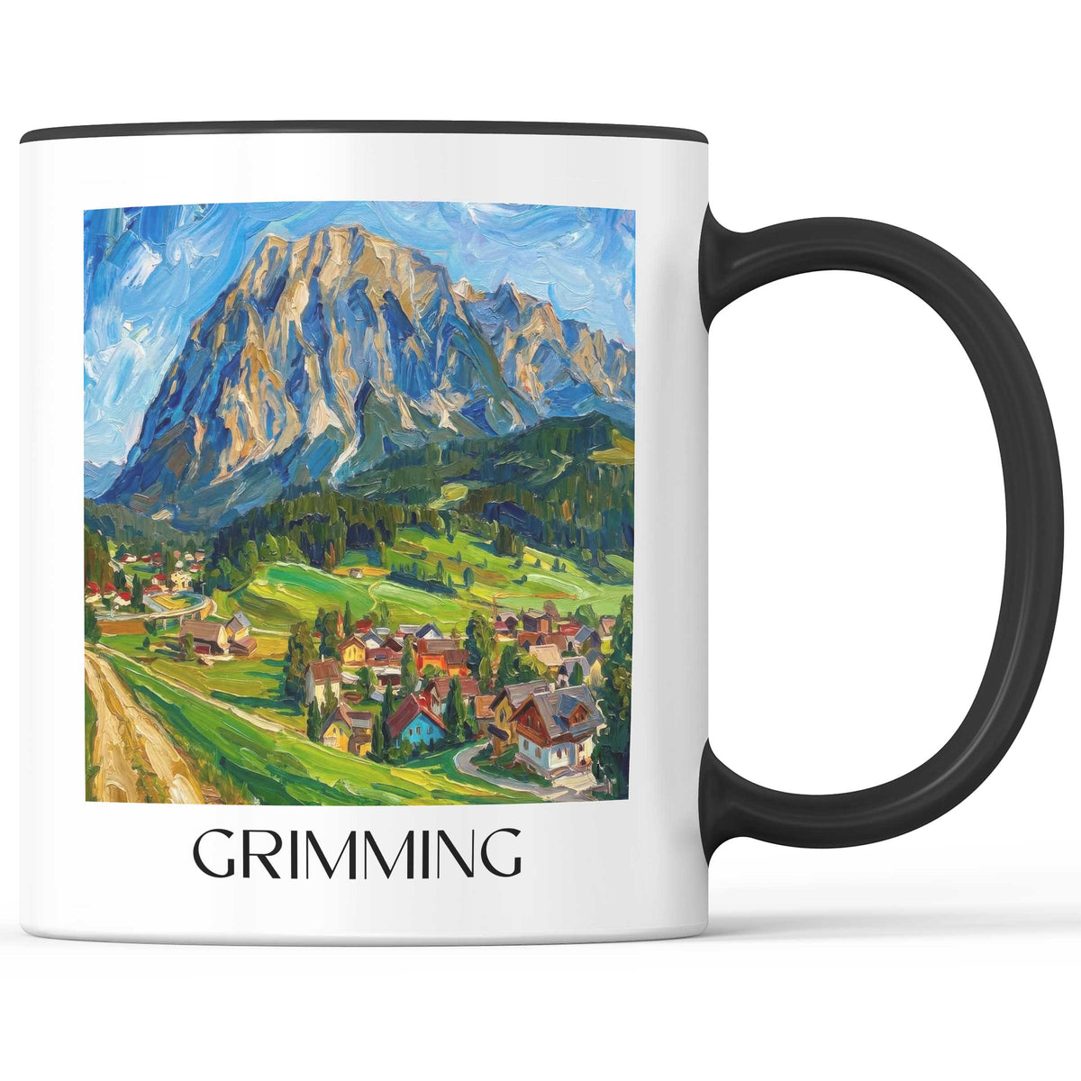 Grimming Kaffeebecher - Steiermark - Österreich Becher - Kaffeetasse im Ölgemälde Stil - favplace
