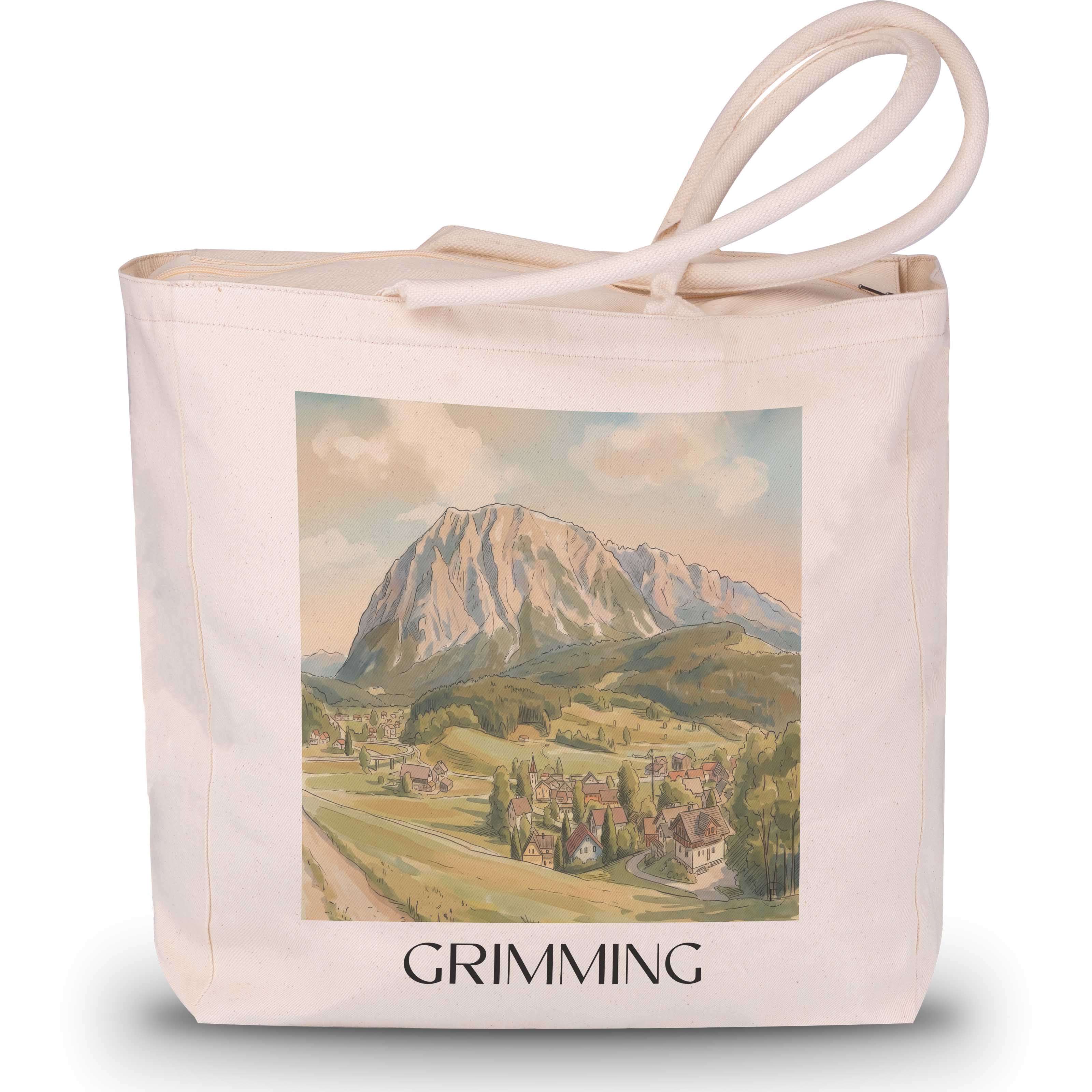 Grimming Shopping Tasche - Steiermark - Österreich Tote Bag - Einkaufstasche im Aquarell Stil - favplace