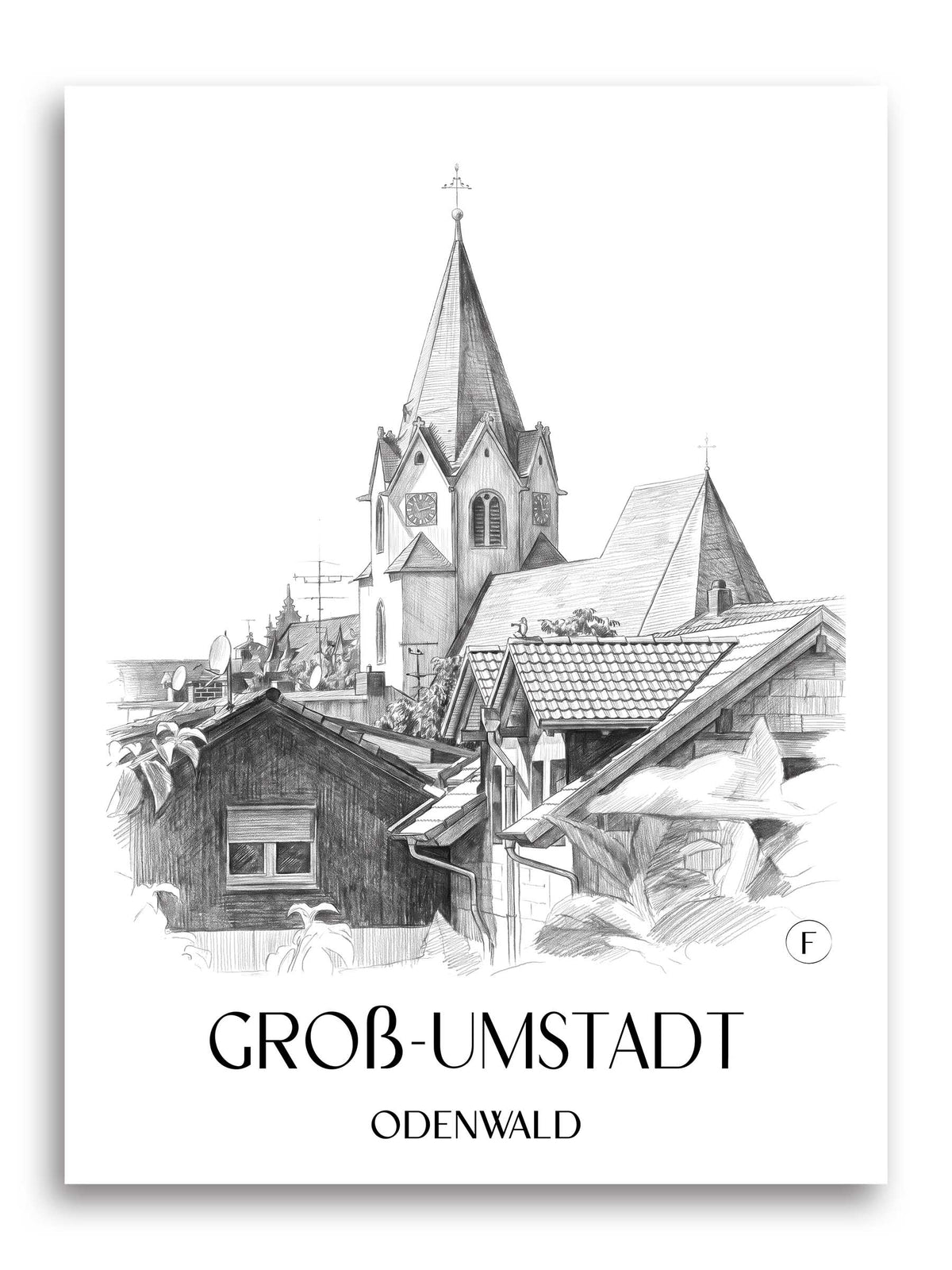 groß-umstadt-odenwald-deutschland-poster-bleistift-zeichnung-drawing