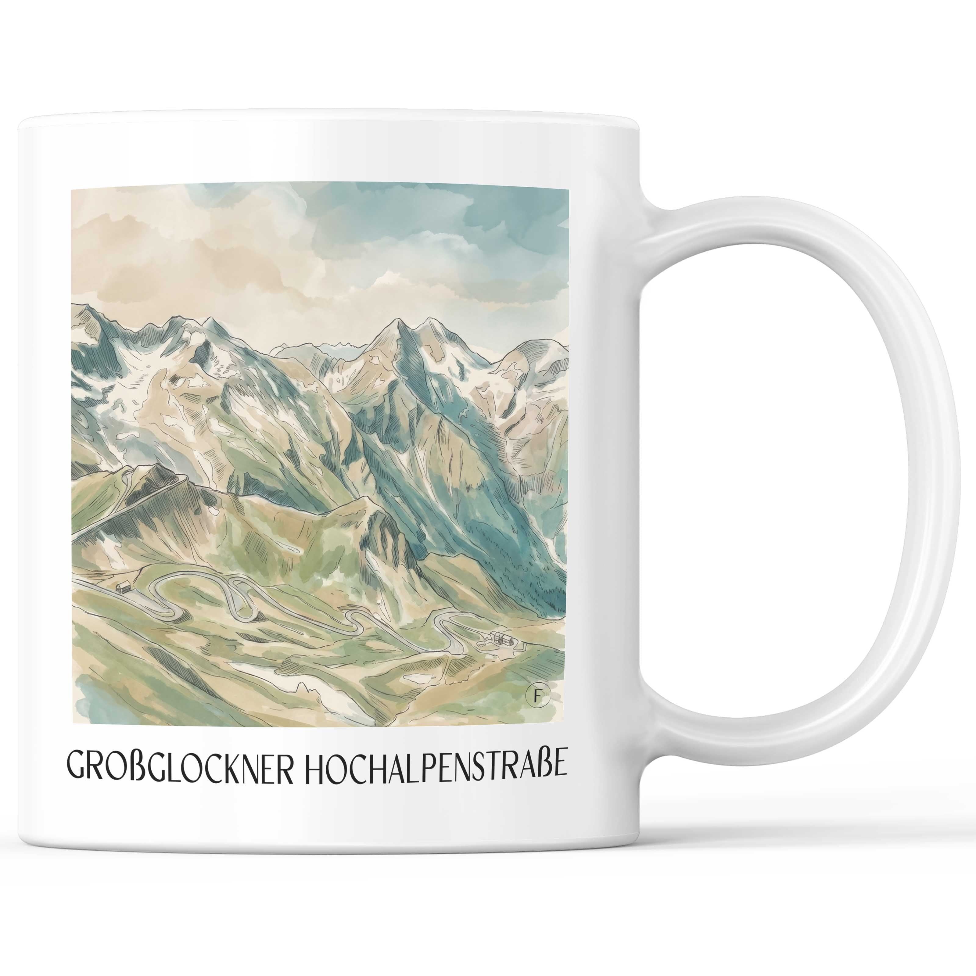 großglockner-hochalpenstraße-kärnten-österreich-kaffeebecher-aquarell