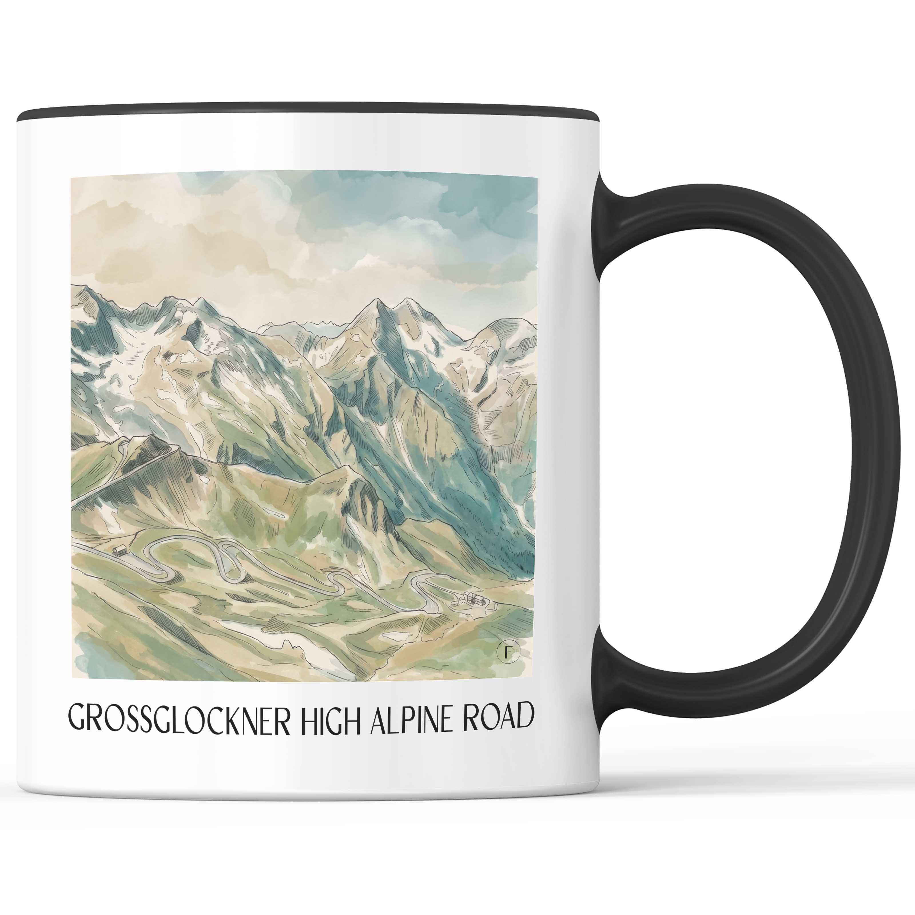 Großglockner Hochalpenstraße Kaffeebecher - Kärnten - Österreich Becher - Kaffeetasse im Aquarell Stil - favplace