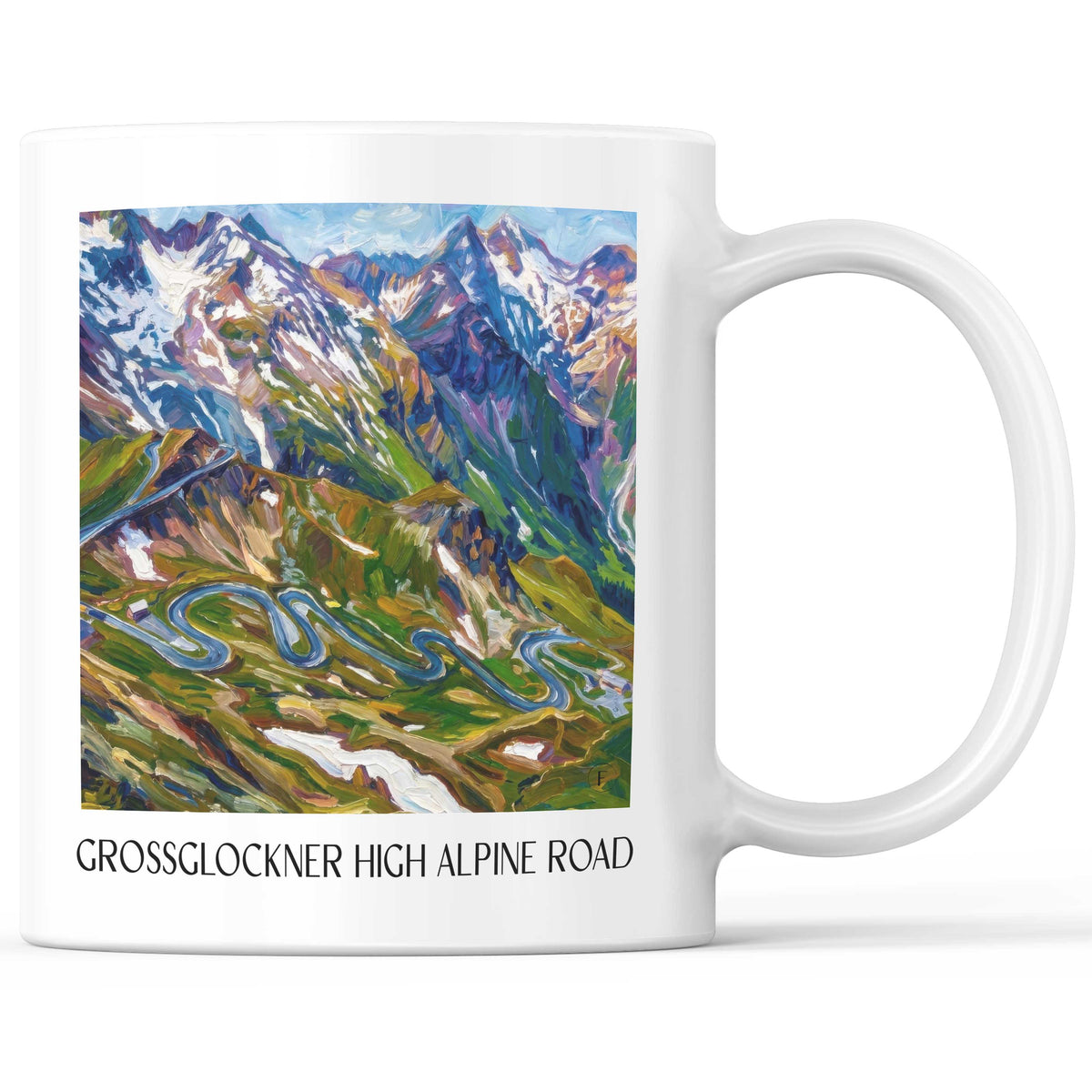 Großglockner Hochalpenstraße Kaffeebecher - Kärnten - Österreich Becher - Kaffeetasse im Ölgemälde Stil - favplace
