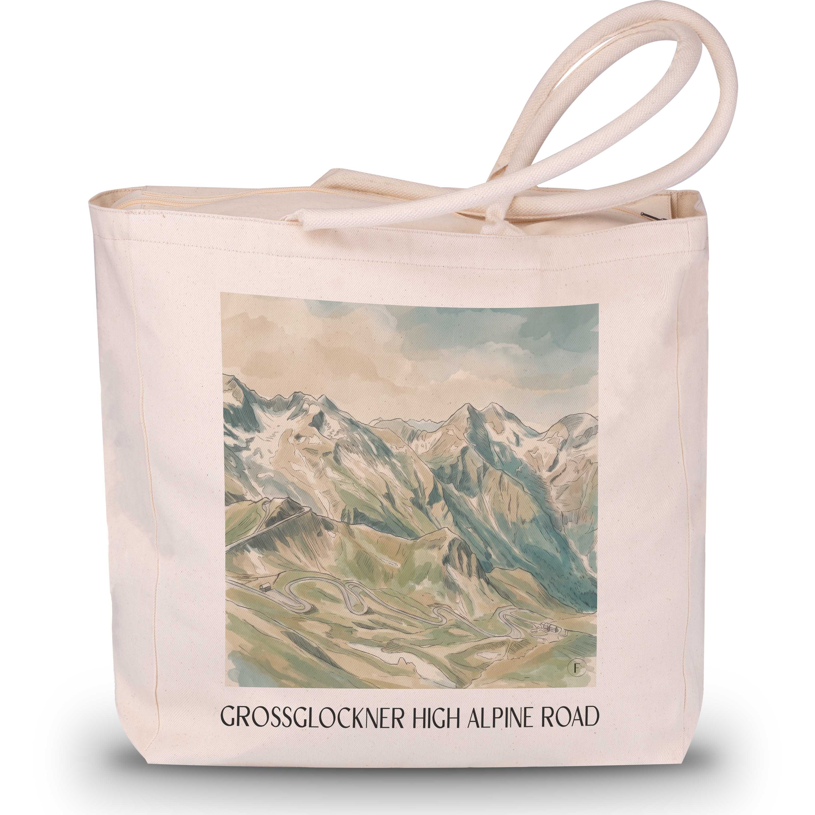 Großglockner Hochalpenstraße Shopping Tasche - Kärnten - Österreich Tote Bag - Einkaufstasche im Aquarell Stil - favplace