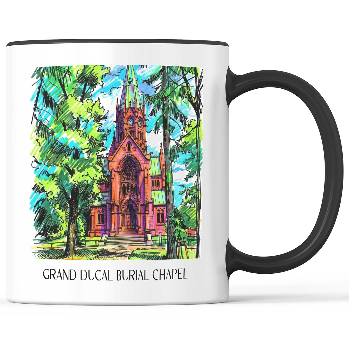 Großherzogliche Grabkapelle Kaffeebecher - Karlsruhe - Deutschland Becher - Kaffeetasse im Tag Graffiti Stil - favplace