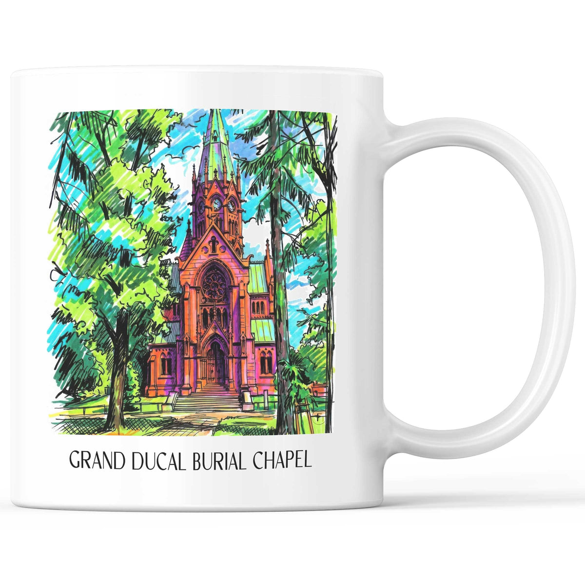 Großherzogliche Grabkapelle Kaffeebecher - Karlsruhe - Deutschland Becher - Kaffeetasse im Tag Graffiti Stil - favplace