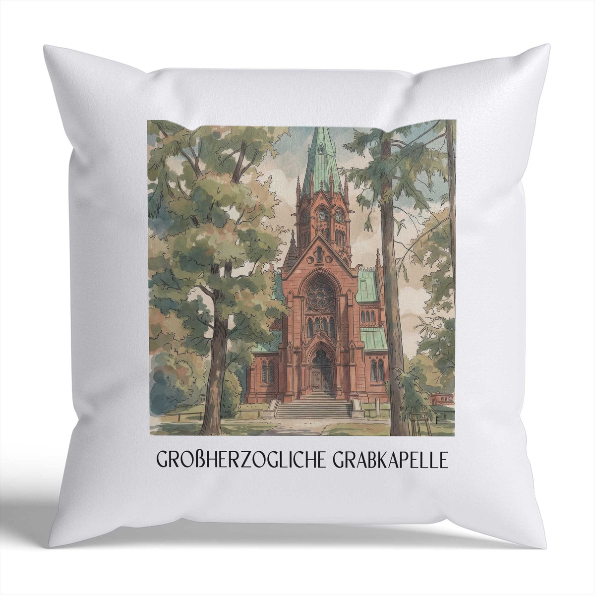 großherzogliche-grabkapelle-karlsruhe-deutschland-kissenbezug-aquarell