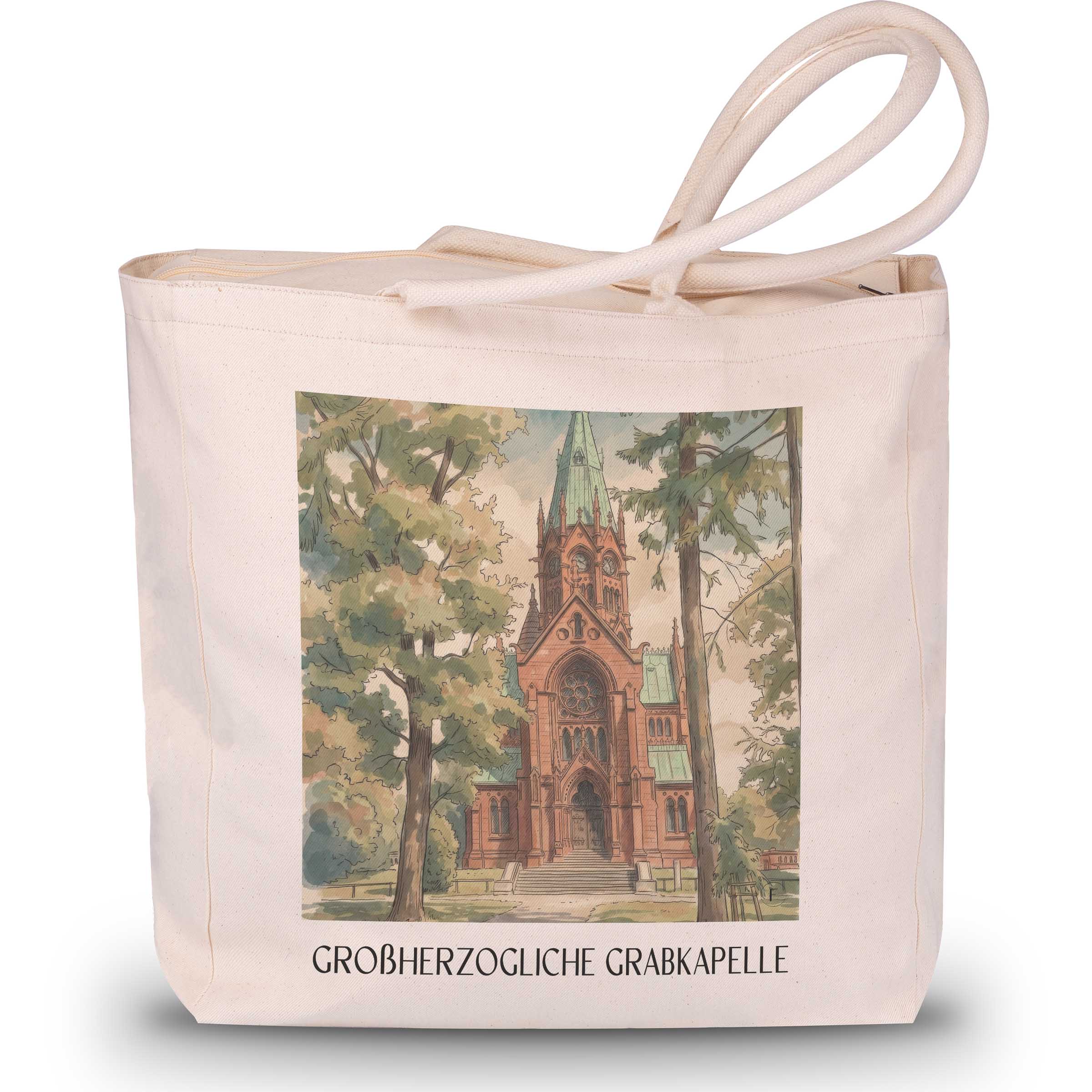 großherzogliche-grabkapelle-karlsruhe-deutschland-einkaufstasche-aquarell