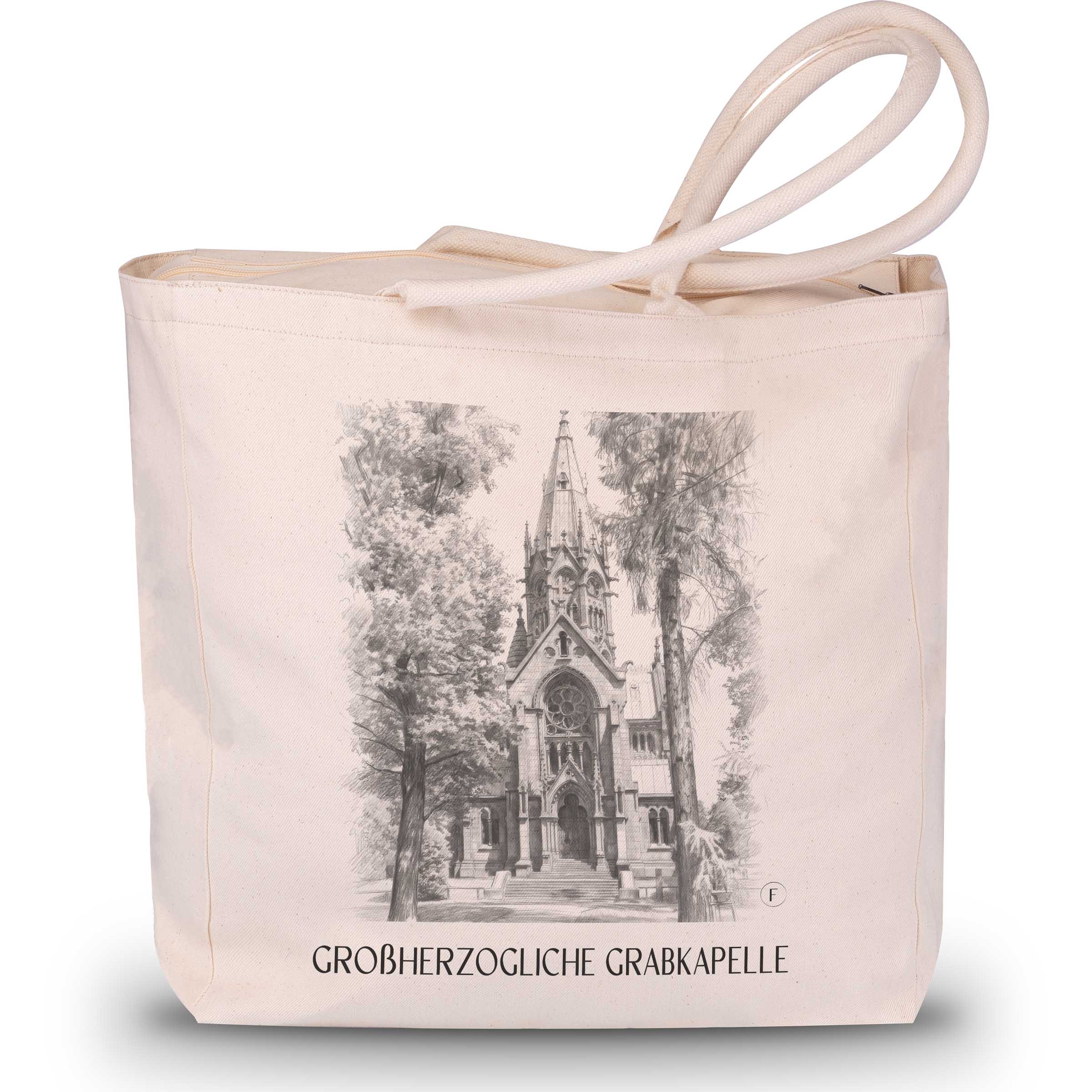 großherzogliche-grabkapelle-karlsruhe-deutschland-einkaufstasche-bleistift-zeichnung-drawing