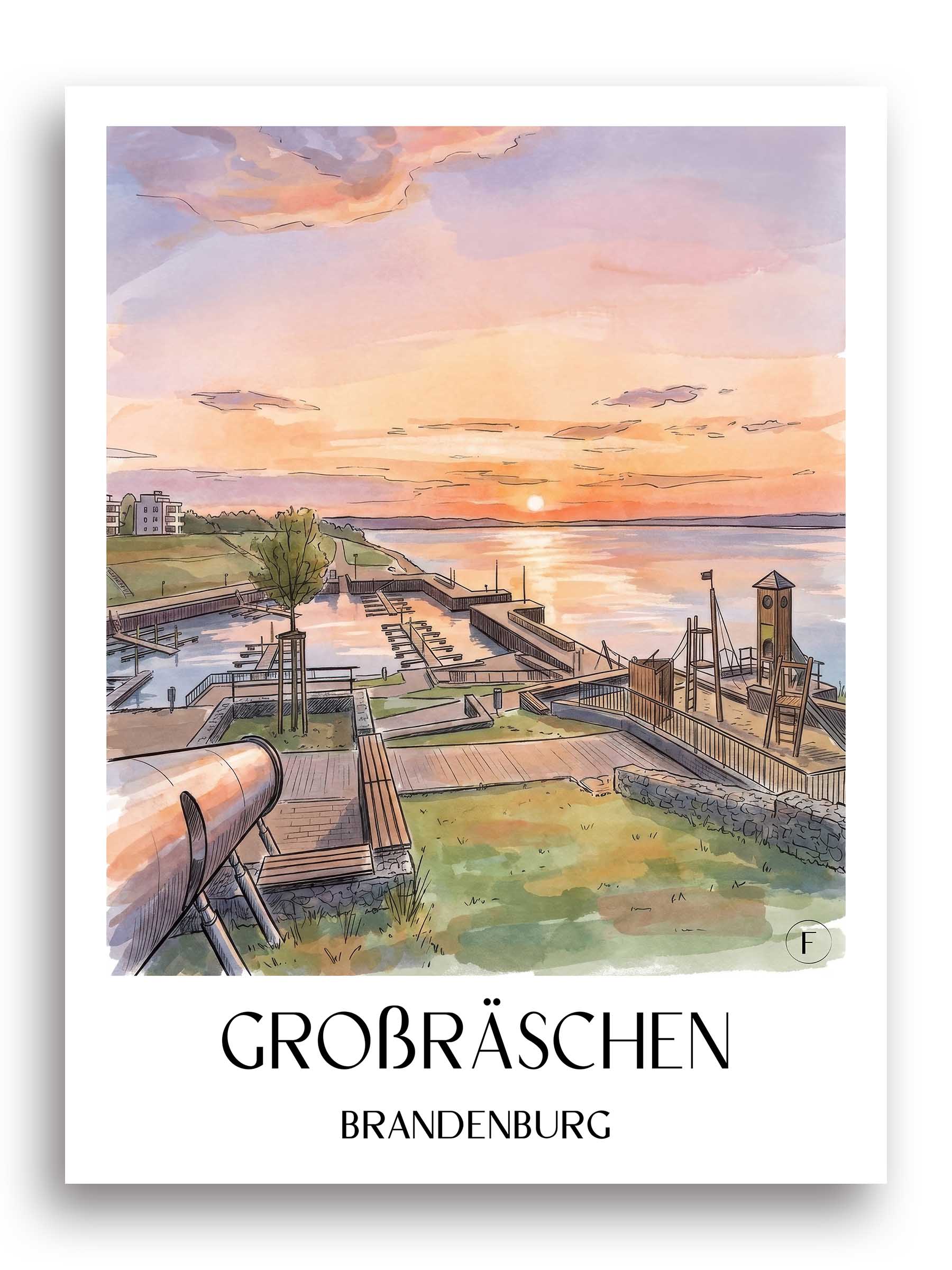 großräschen-brandenburg-deutschland-poster-aquarell