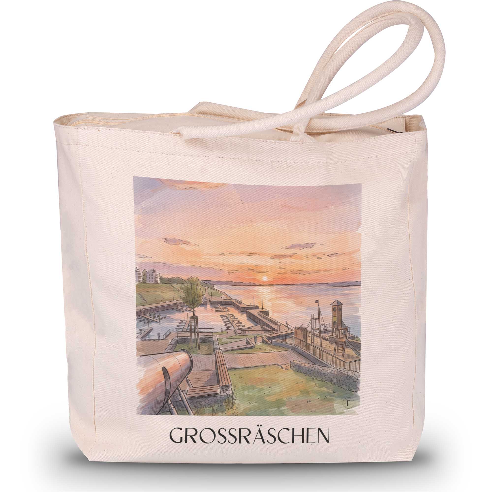 Großräschen Shopping Tasche - Brandenburg - Deutschland Tote Bag - Einkaufstasche im Aquarell Stil - favplace