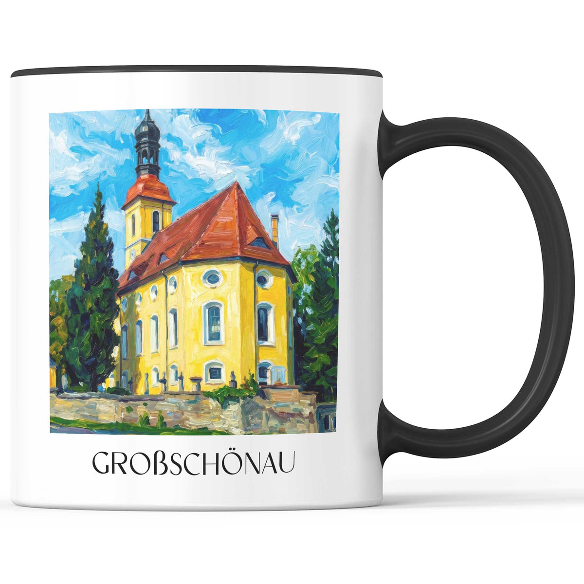 Großschönau Kaffeebecher - Zittauer Gebirge - Deutschland Becher - Kaffeetasse im Ölgemälde Stil - favplace