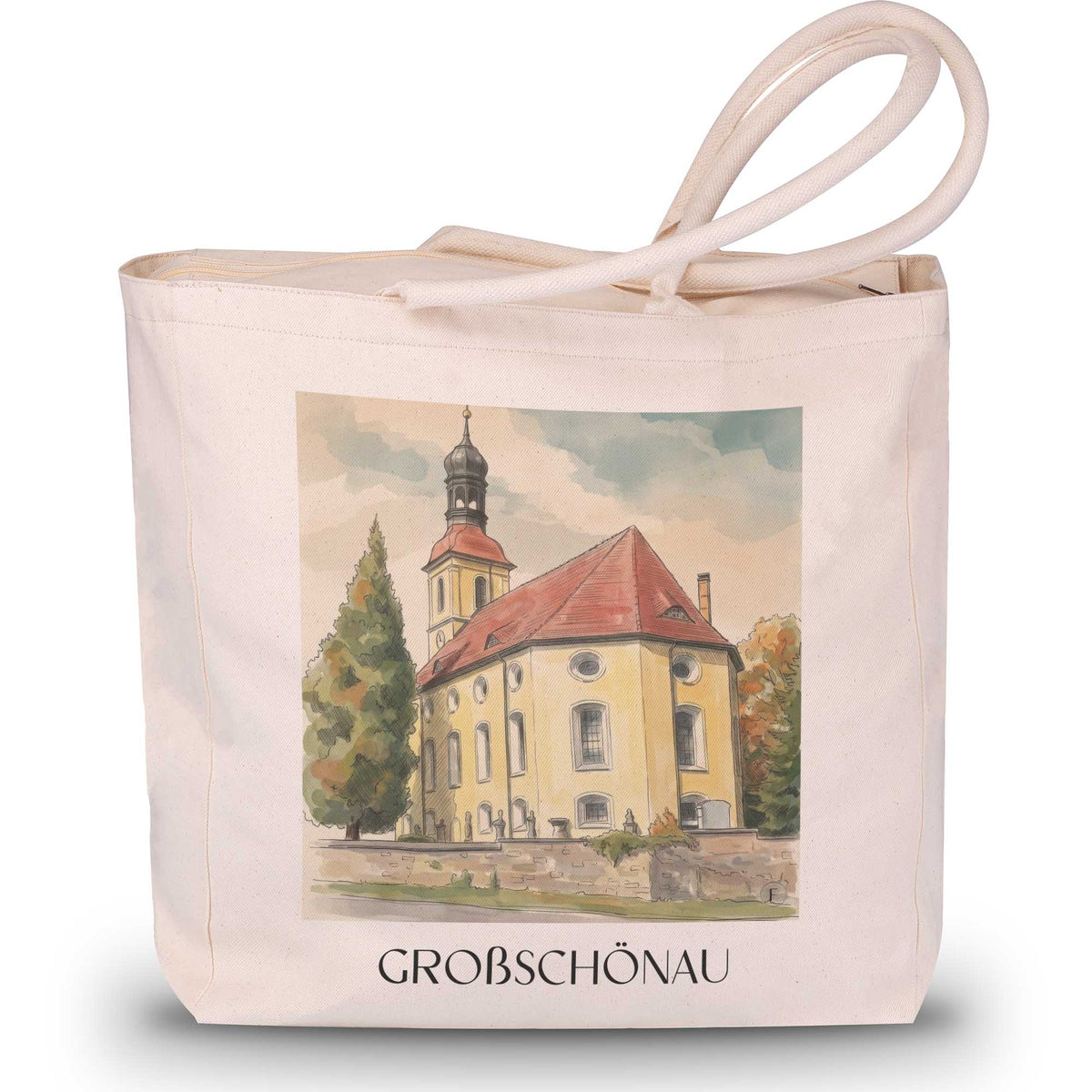 großschönau-zittauer-gebirge-deutschland-einkaufstasche-aquarell