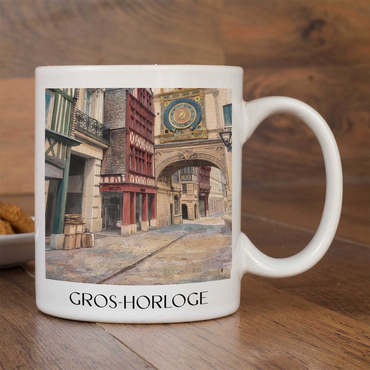 gros-horloge-rouen-frankreich-kaffeebecher-aquarell