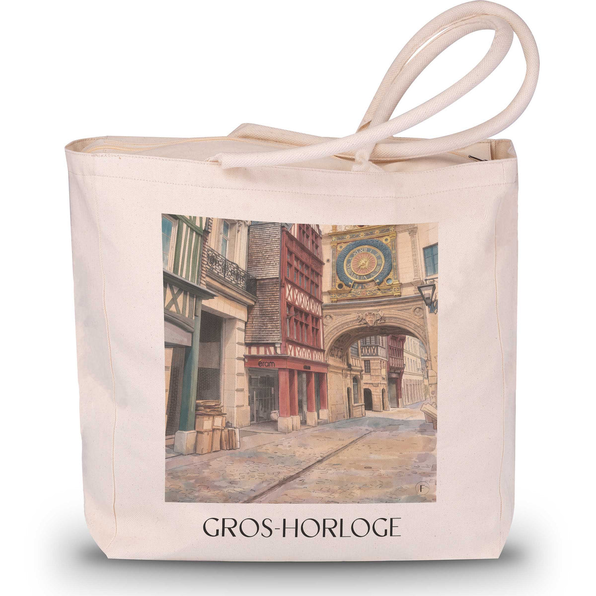 Gros-Horloge Shopping Tasche - Rouen - Frankreich Tote Bag - Einkaufstasche im Aquarell Stil - favplace