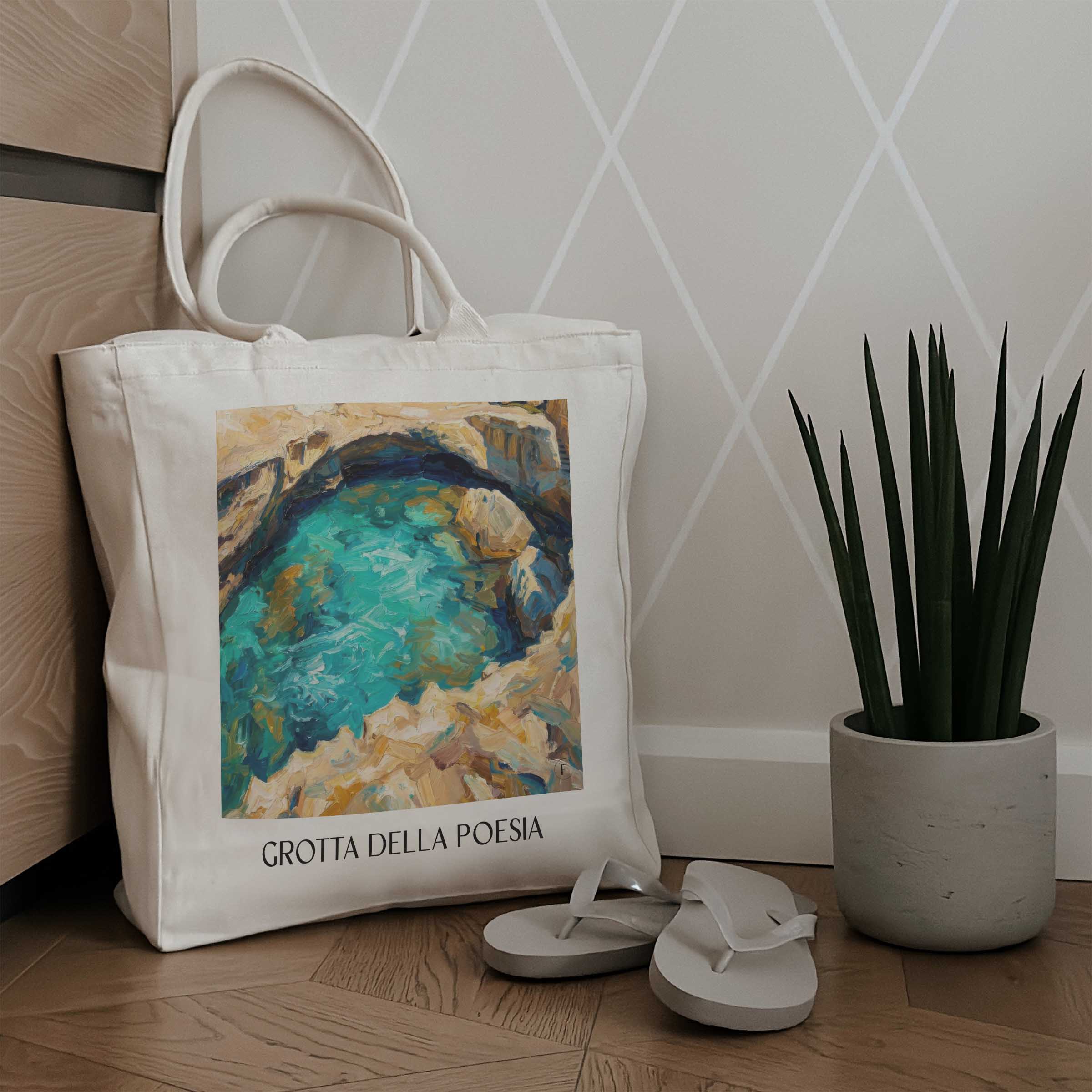 grotta-della-poesia-roca-vecchia-italien-einkaufstasche-oil-painting-oelgemaelde
