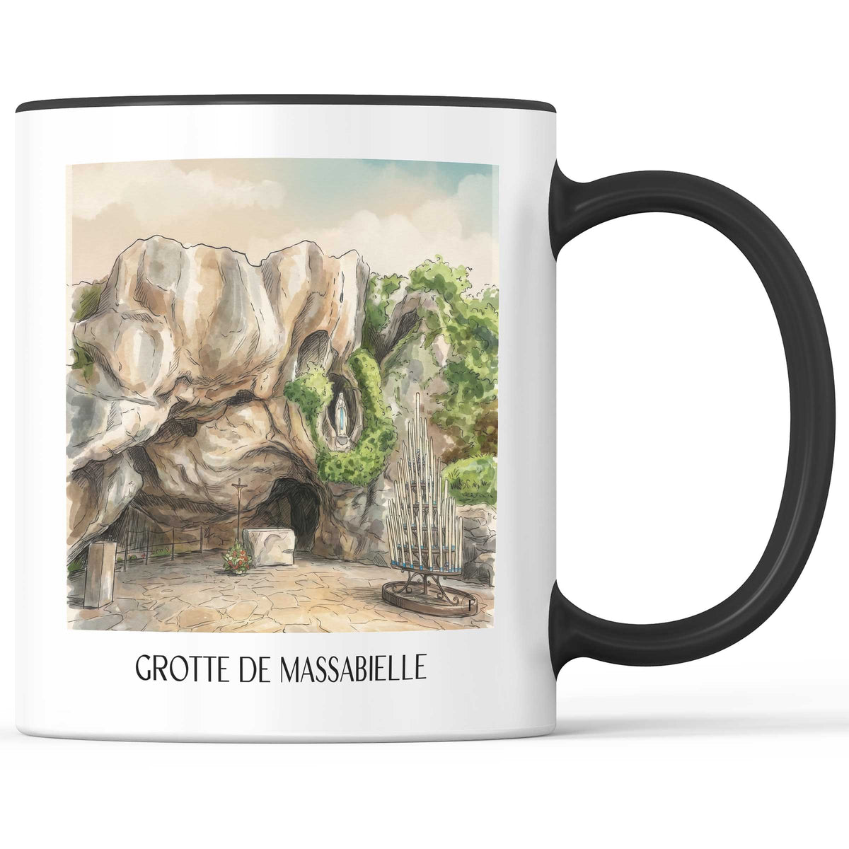 grotte-de-massabielle-lourdes-frankreich-kaffeebecher-aquarell