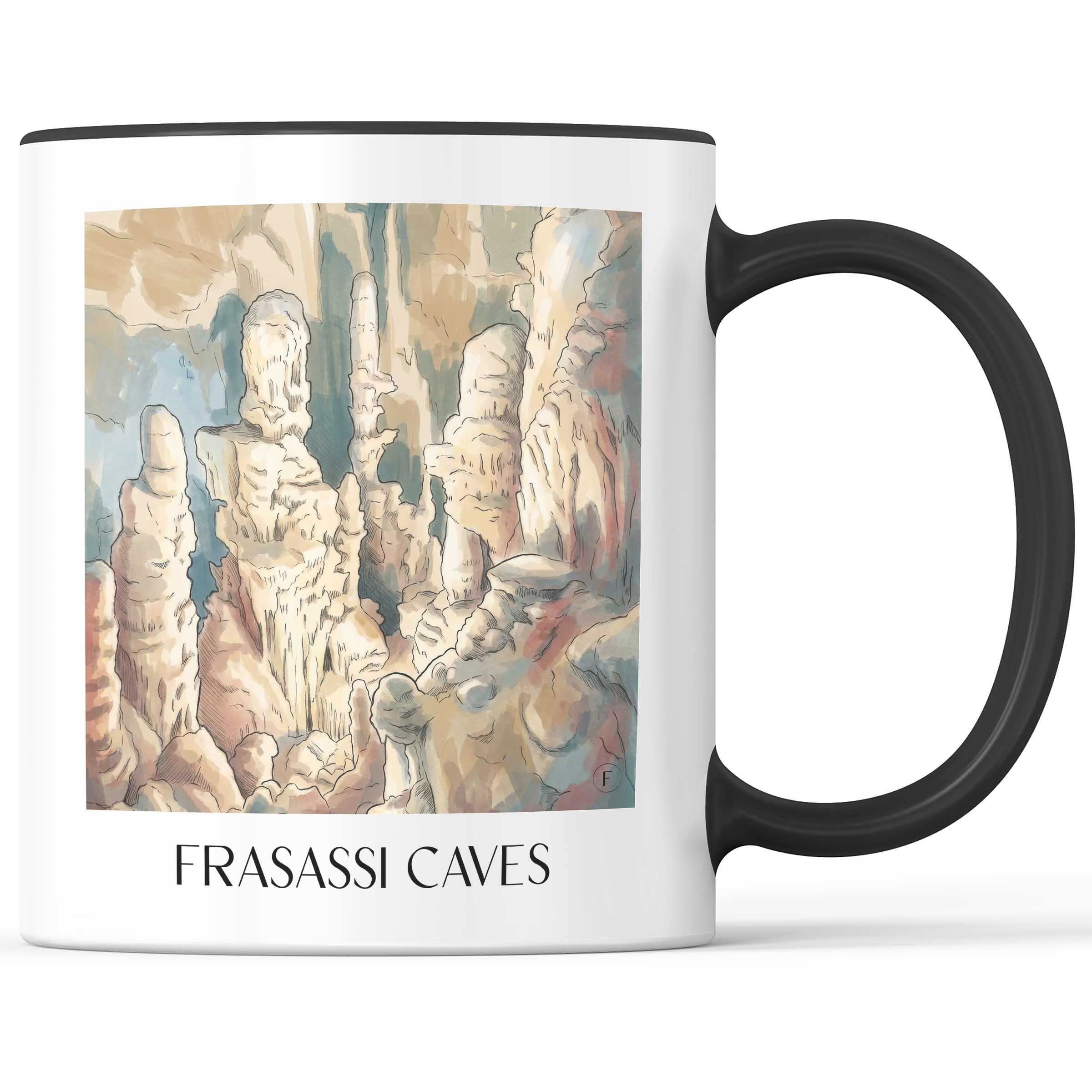 Grotten von Frasassi Kaffeebecher - Genga - Italien Becher - Kaffeetasse im Aquarell Stil - favplace