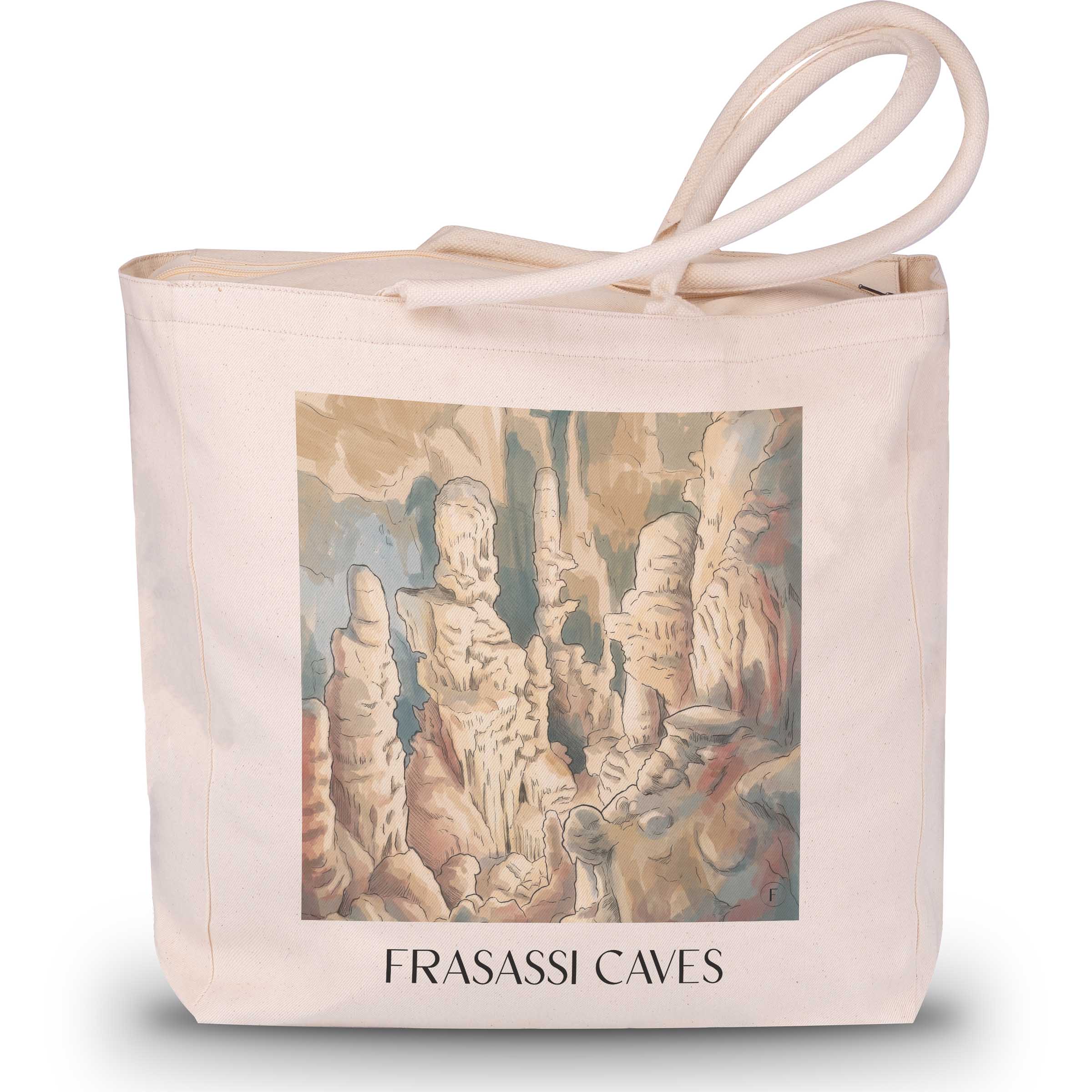 Grotten von Frasassi Shopping Tasche - Genga - Italien Tote Bag - Einkaufstasche im Aquarell Stil - favplace