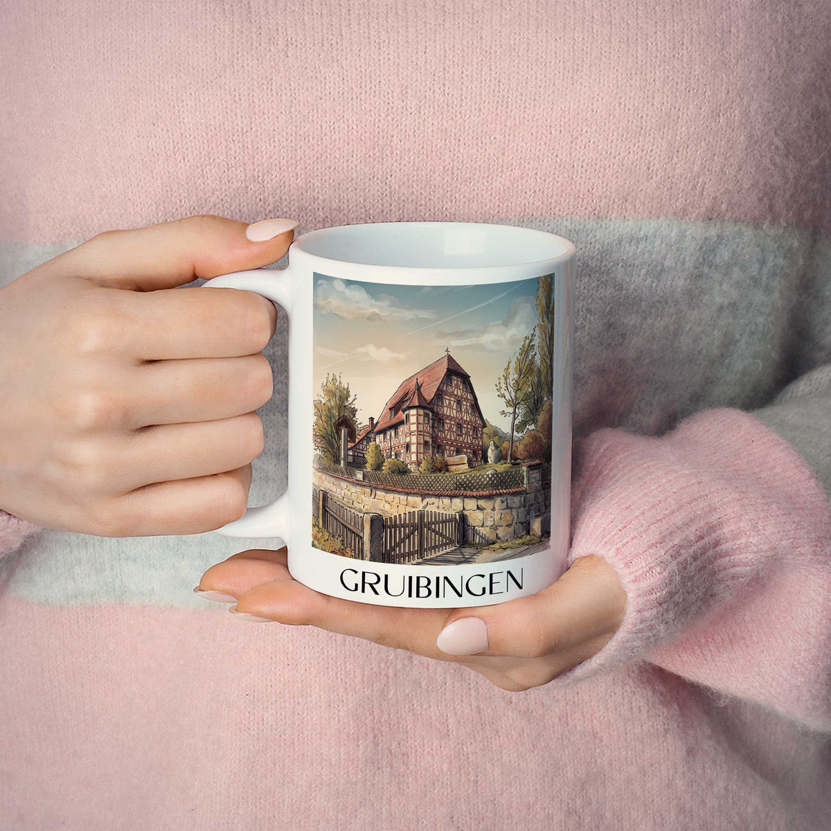 gruibingen-schwäbische-alb-deutschland-kaffeebecher-aquarell