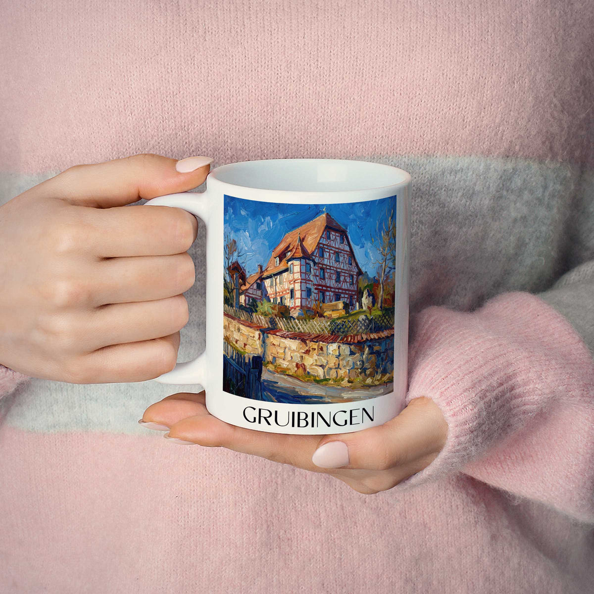 gruibingen-schwäbische-alb-deutschland-kaffeebecher-oil-painting-oelgemaelde