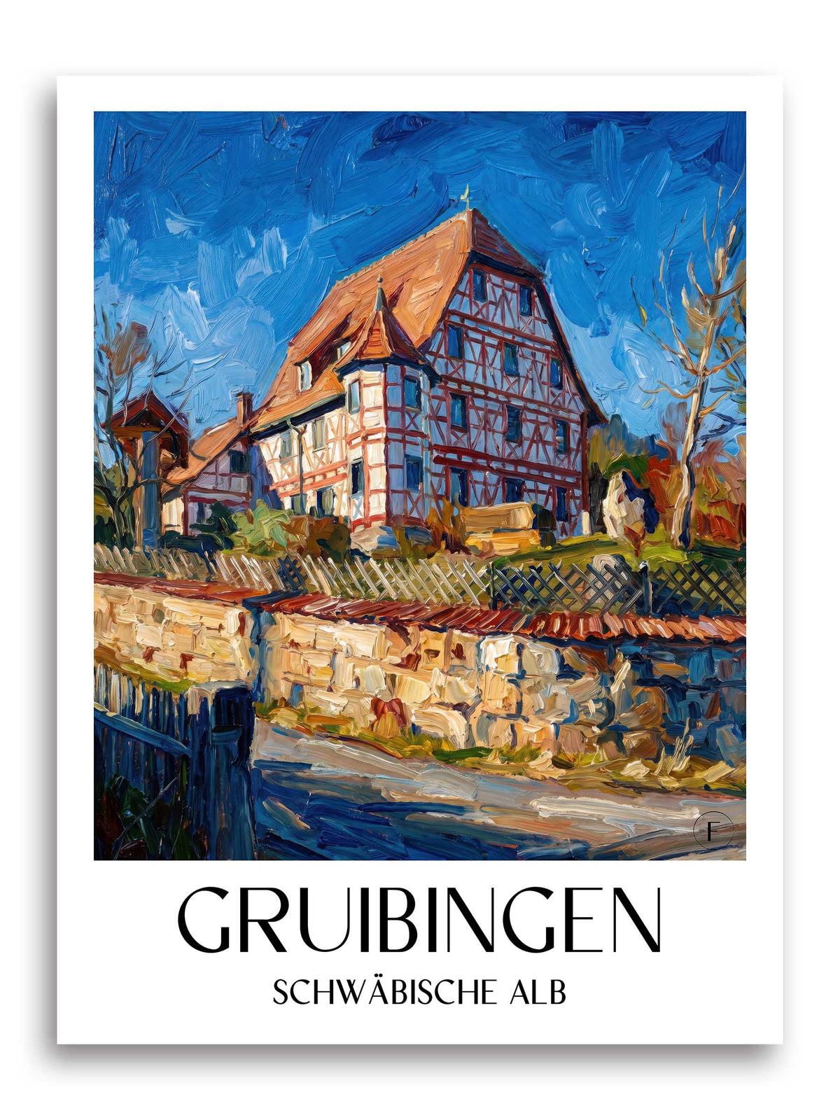 gruibingen-schwäbische-alb-deutschland-poster-oil-painting-oelgemaelde