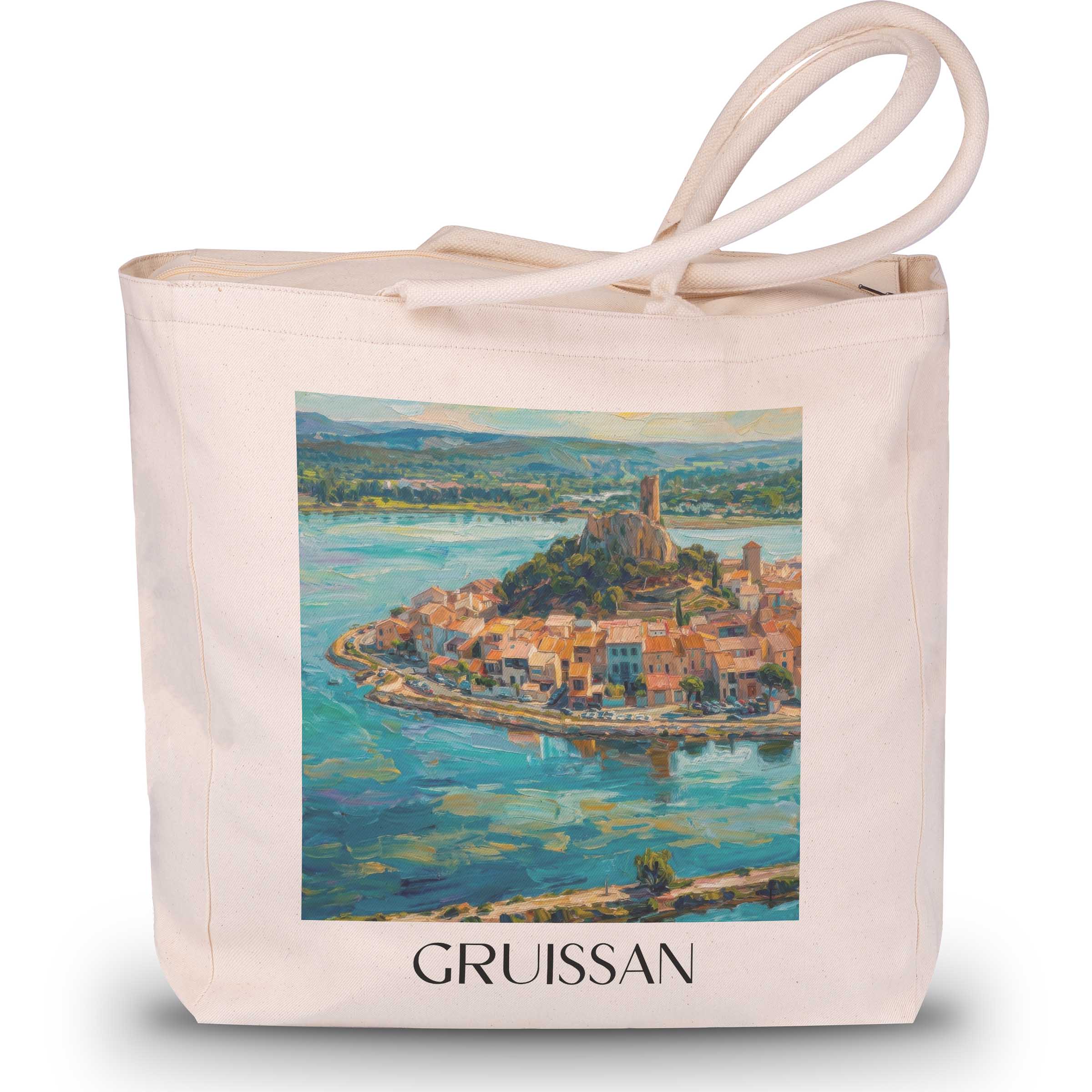 Gruissan Shopping Tasche - Littoral - Frankreich Tote Bag - Einkaufstasche im Ölgemälde Stil - favplace