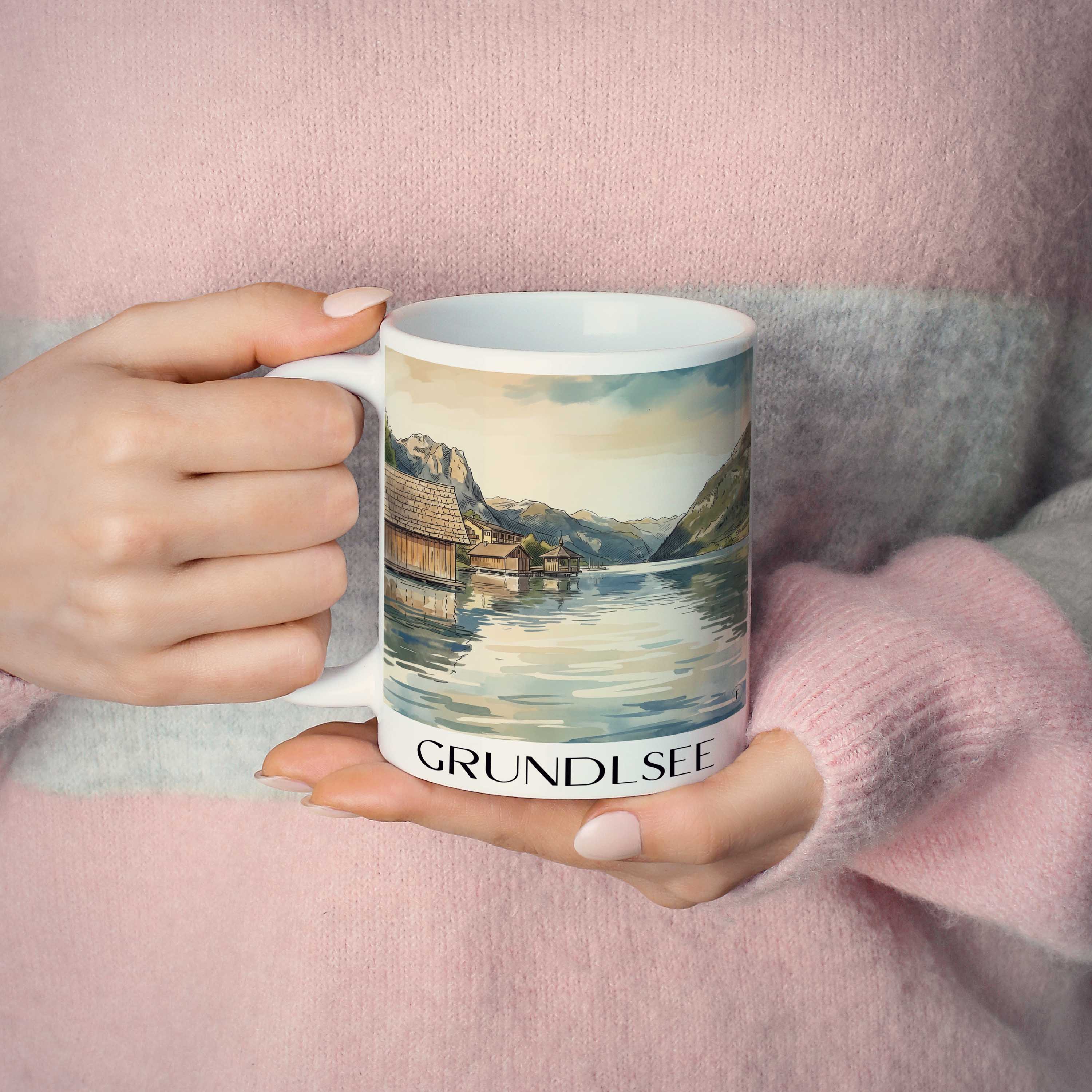grundlsee-österreich-österreich-kaffeebecher-aquarell