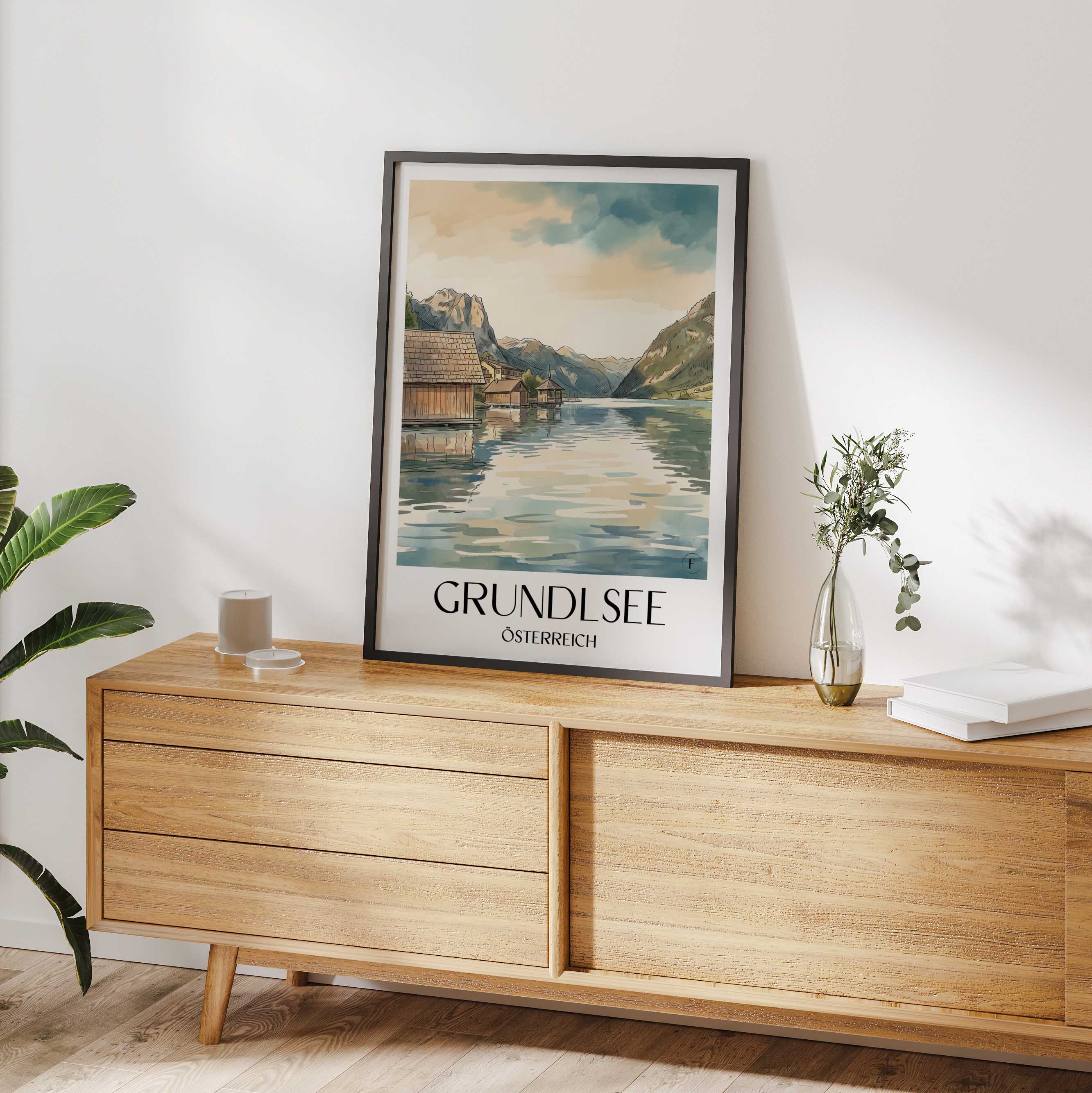 grundlsee-österreich-österreich-poster-aquarell