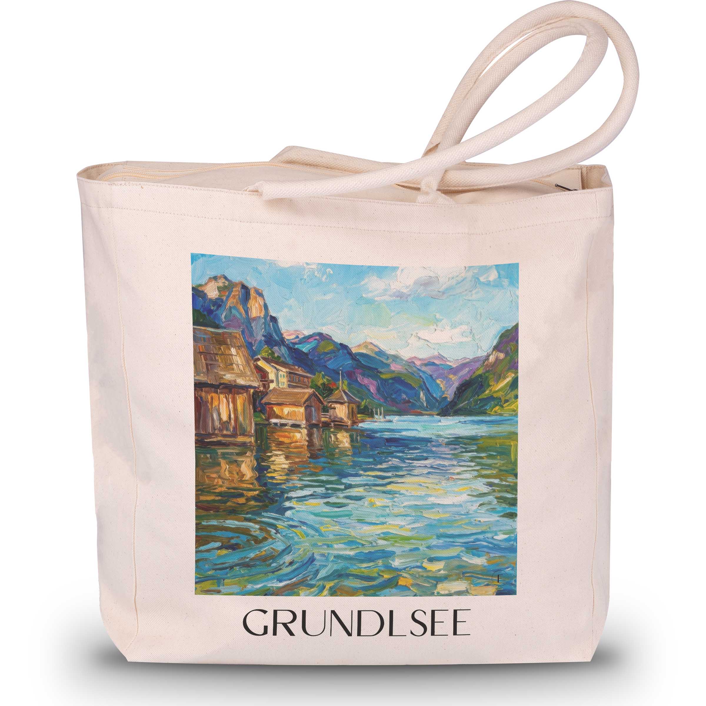 grundlsee-österreich-österreich-einkaufstasche-oil-painting-oelgemaelde