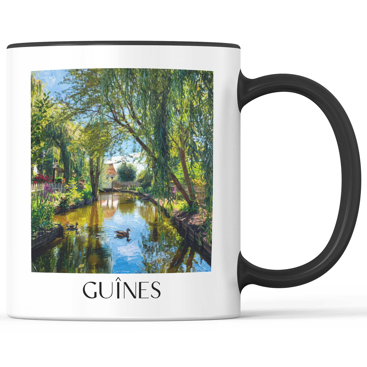 guînes-côte-d'opale-frankreich-kaffeebecher-oil-painting-oelgemaelde