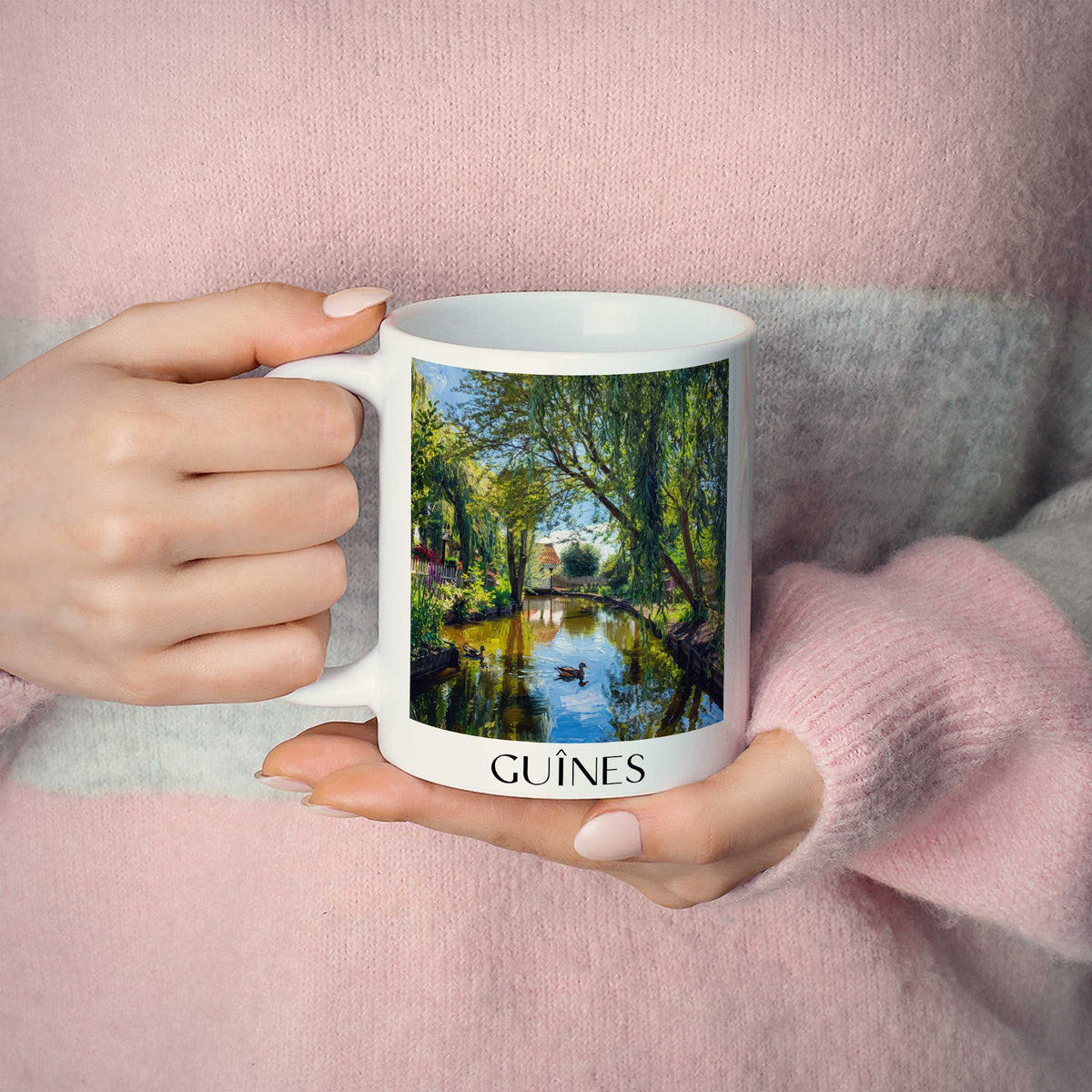 guînes-côte-d'opale-frankreich-kaffeebecher-oil-painting-oelgemaelde