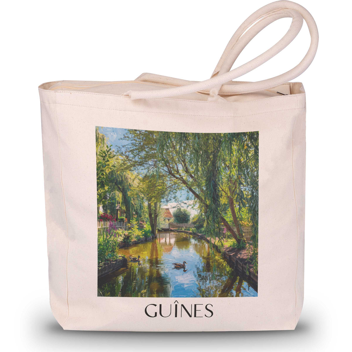 Guînes Shopping Tasche - Côte d'Opale - Frankreich Tote Bag - Einkaufstasche im Ölgemälde Stil - favplace