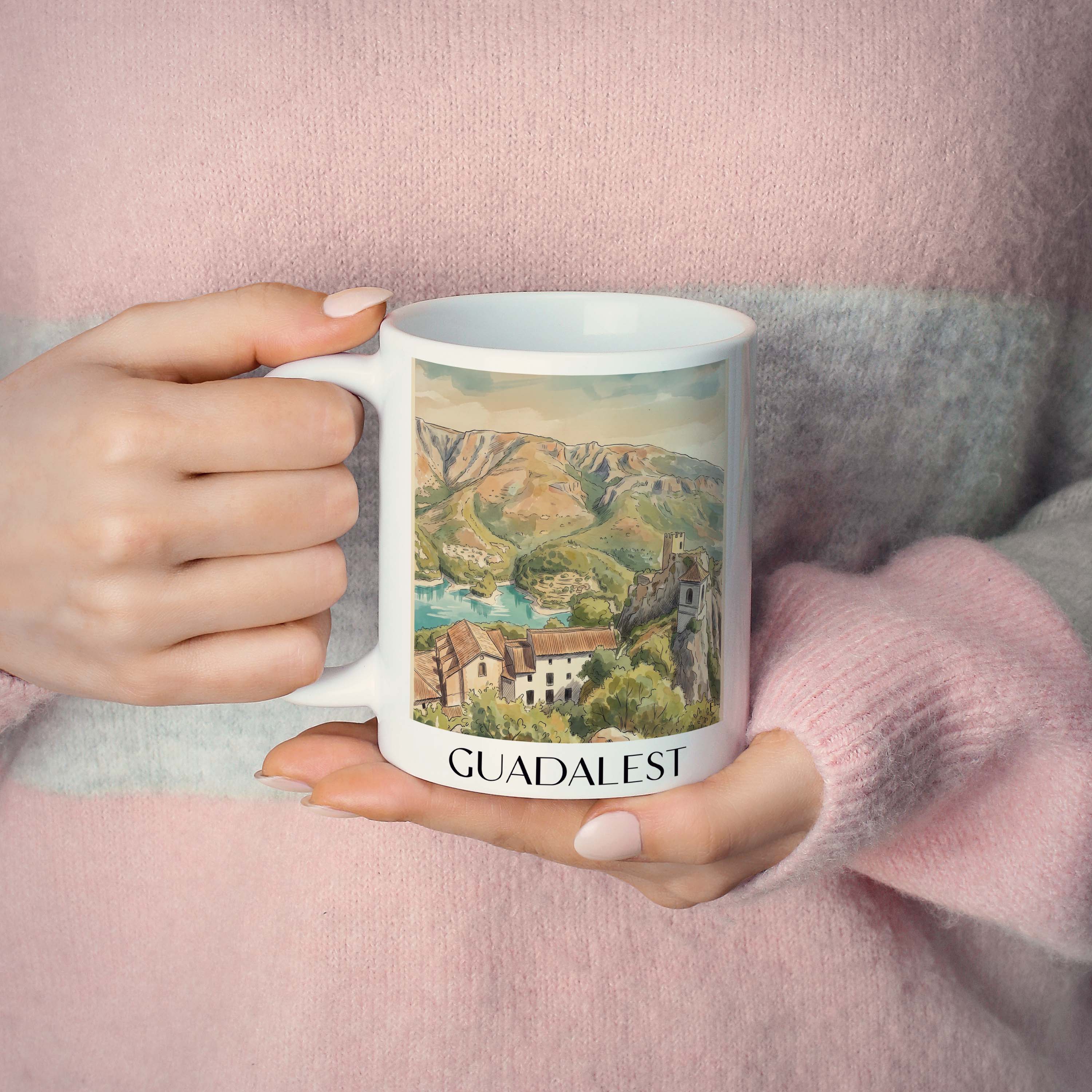 guadalest-spanien-spanien-kaffeebecher-aquarell