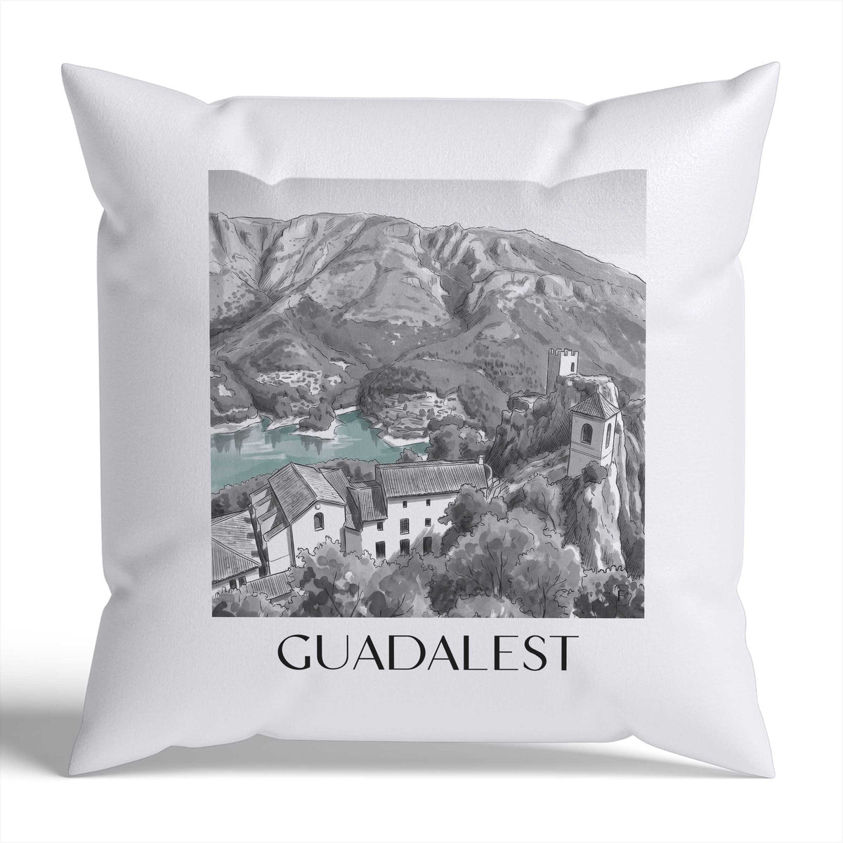 guadalest-spanien-spanien-kissenbezug-aquarell-schwarz-weiss