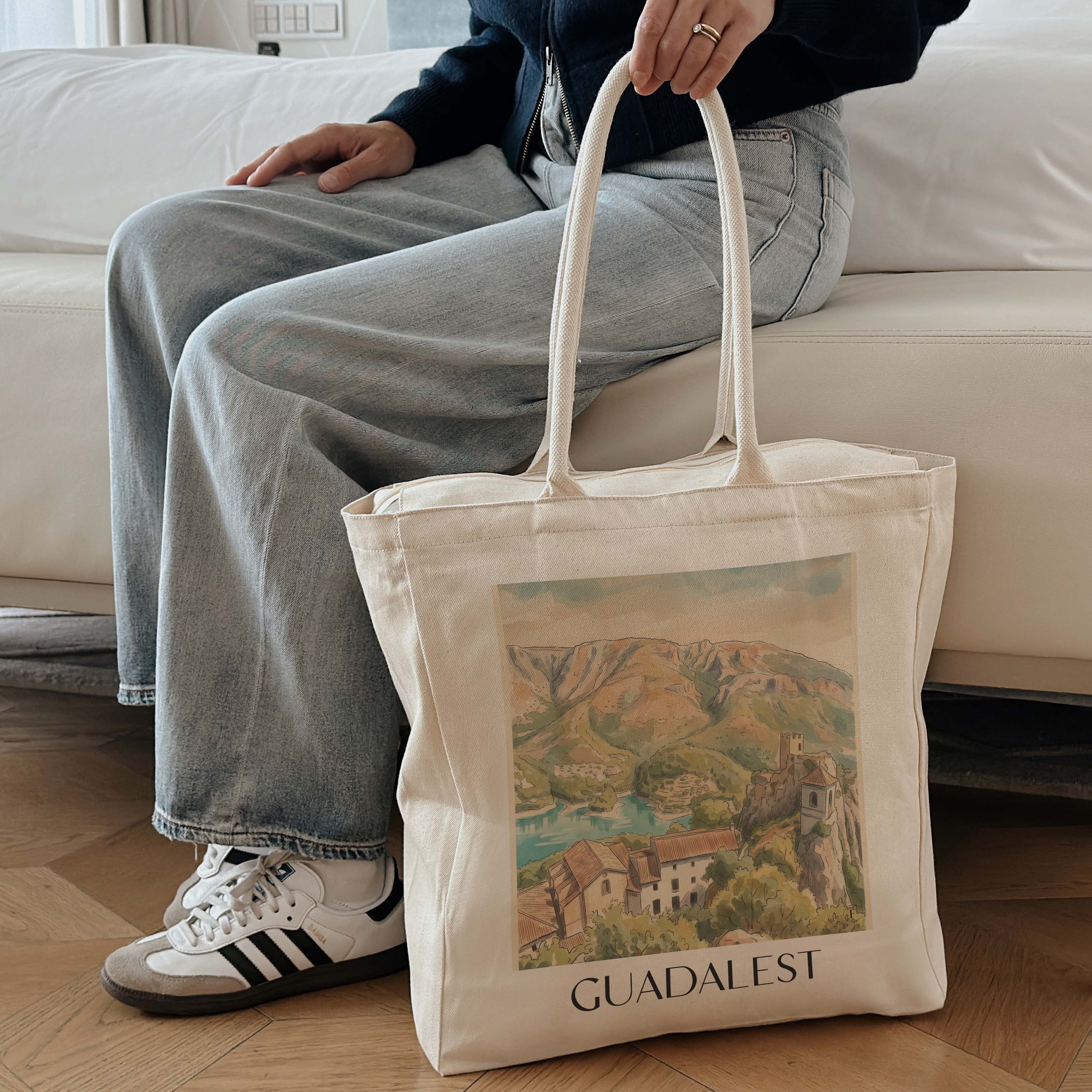 guadalest-spanien-spanien-einkaufstasche-aquarell