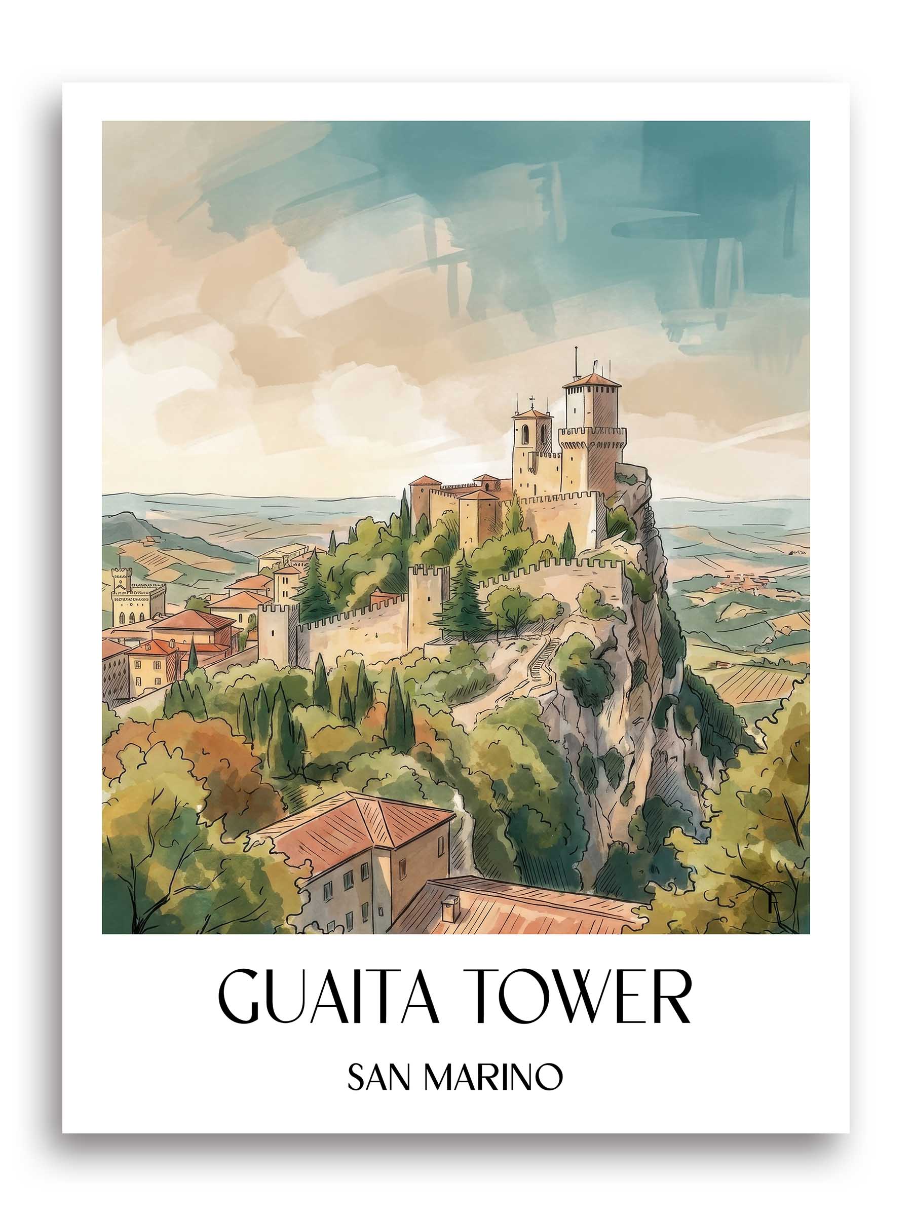 guaita-tower-san-marino-san-marino-poster-aquarell