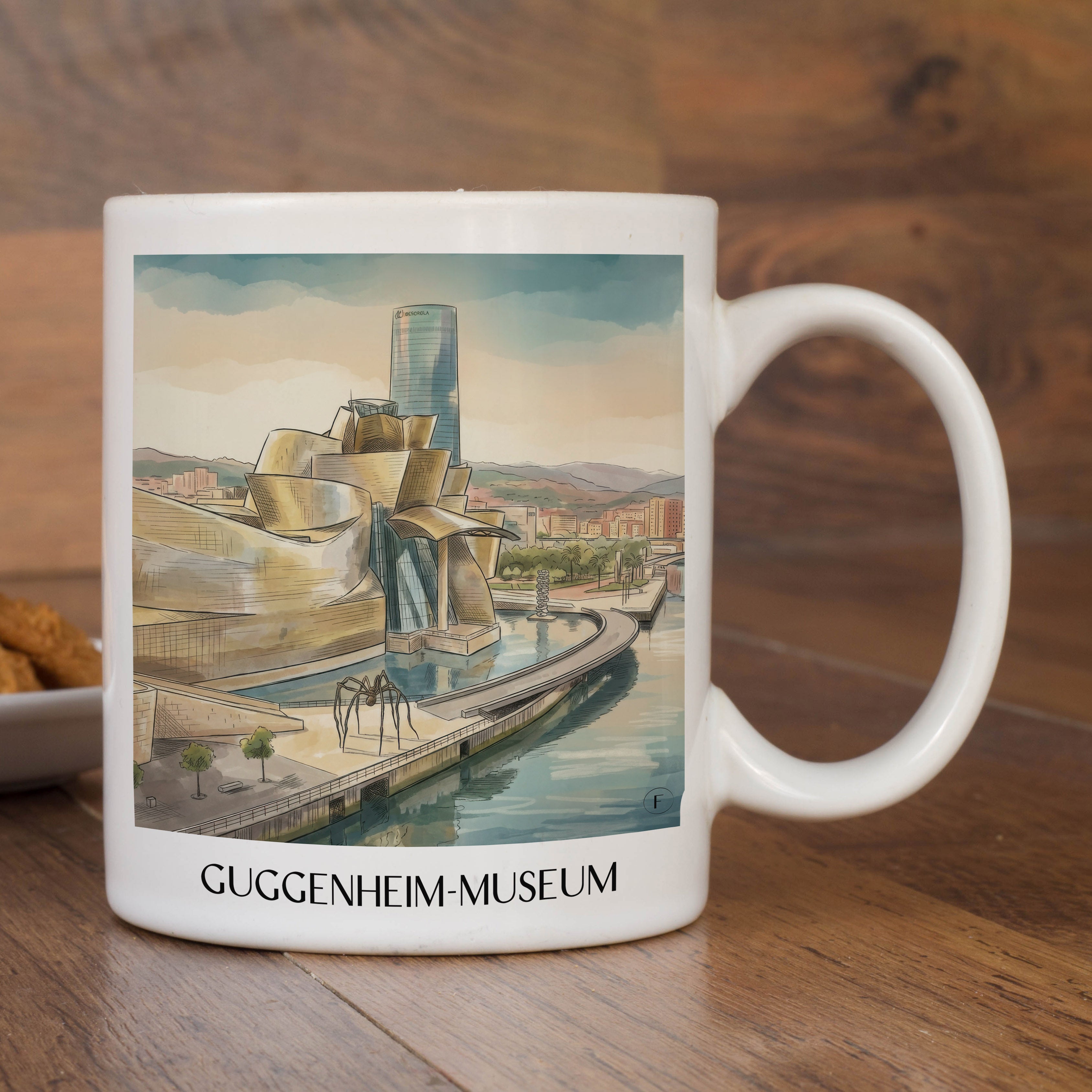 guggenheim-museum-bilbao-spanien-kaffeebecher-aquarell