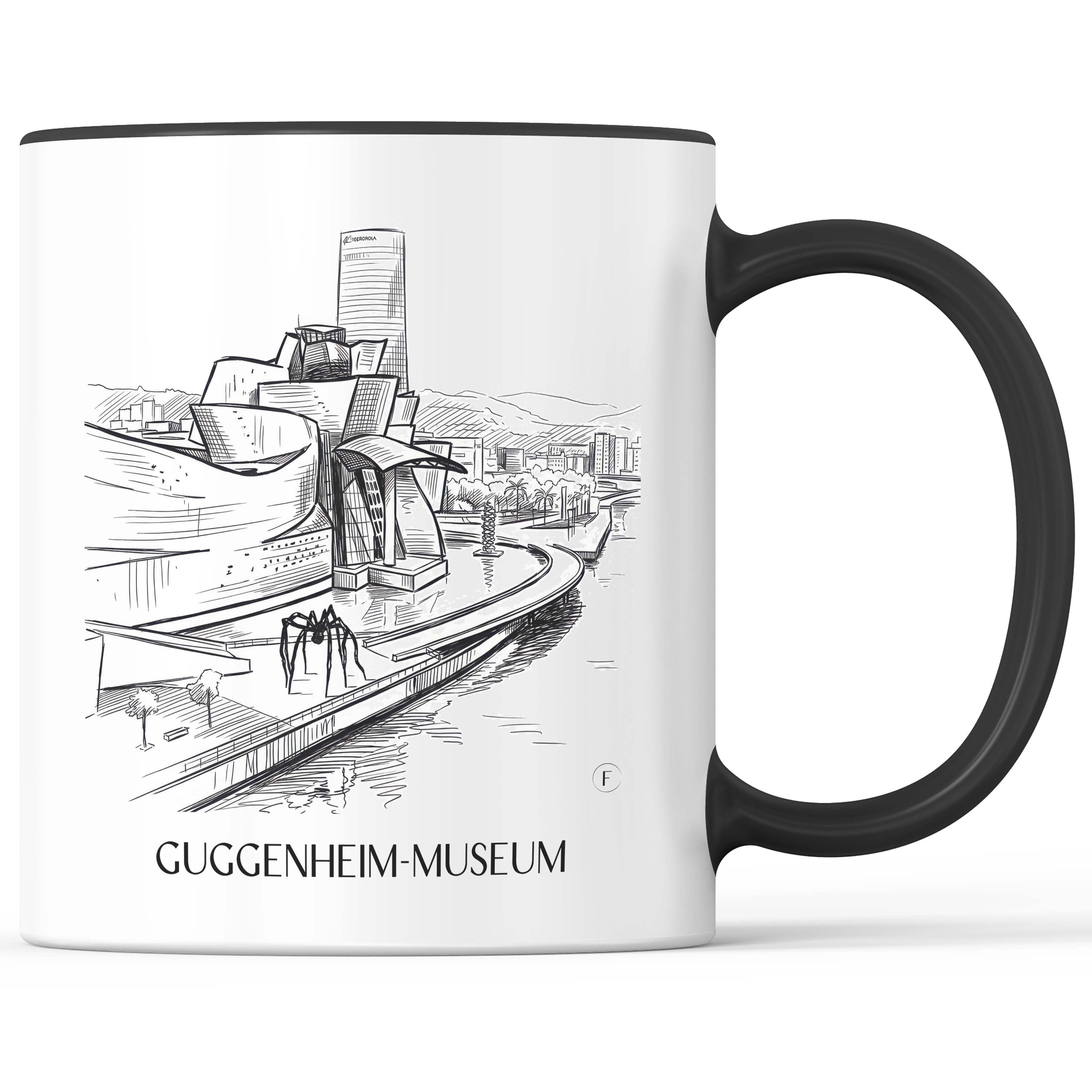 guggenheim-museum-bilbao-spanien-kaffeebecher-skizze