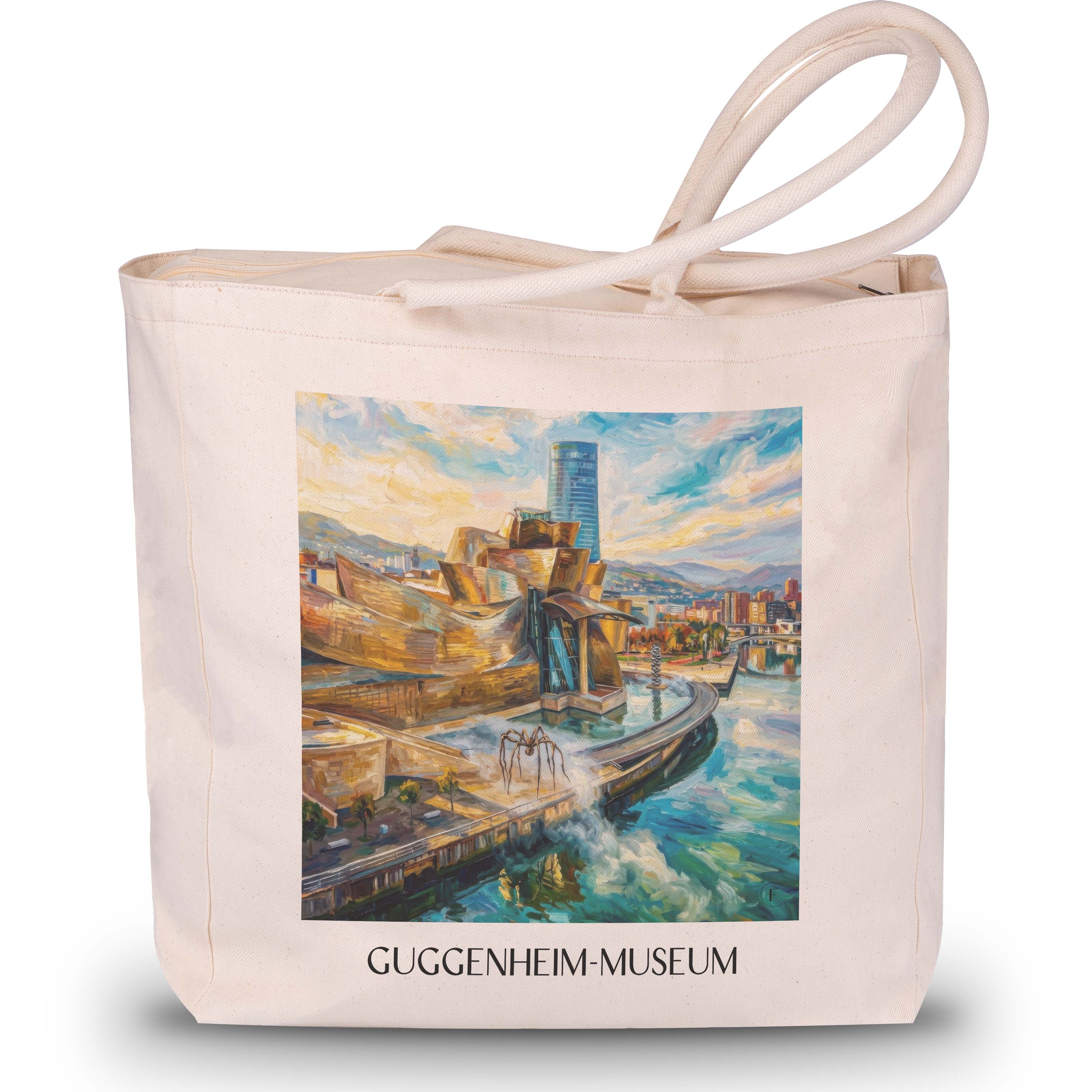 guggenheim-museum-bilbao-spanien-einkaufstasche-oil-painting-oelgemaelde