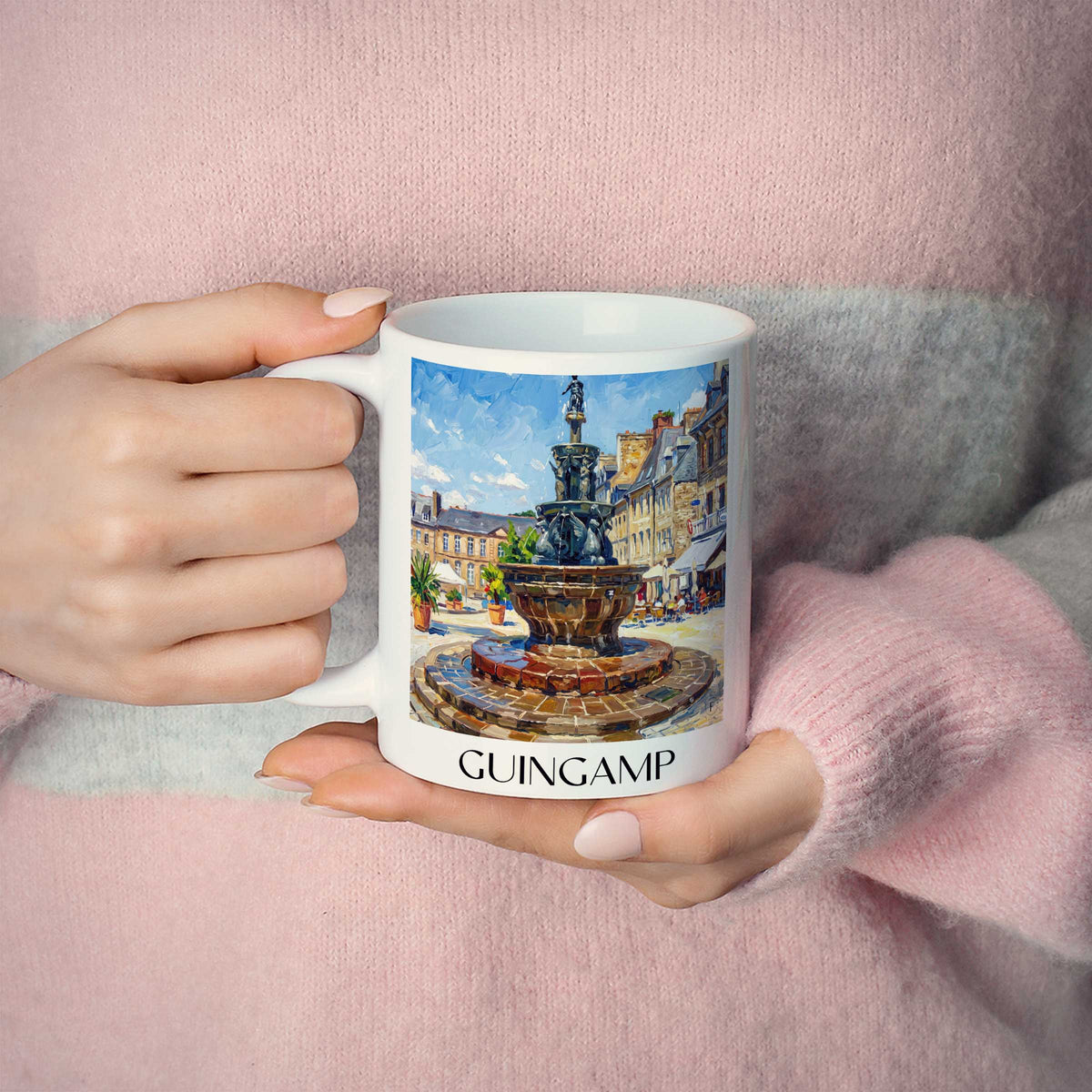 guingamp-côtes-d'armor-frankreich-kaffeebecher-oil-painting-oelgemaelde