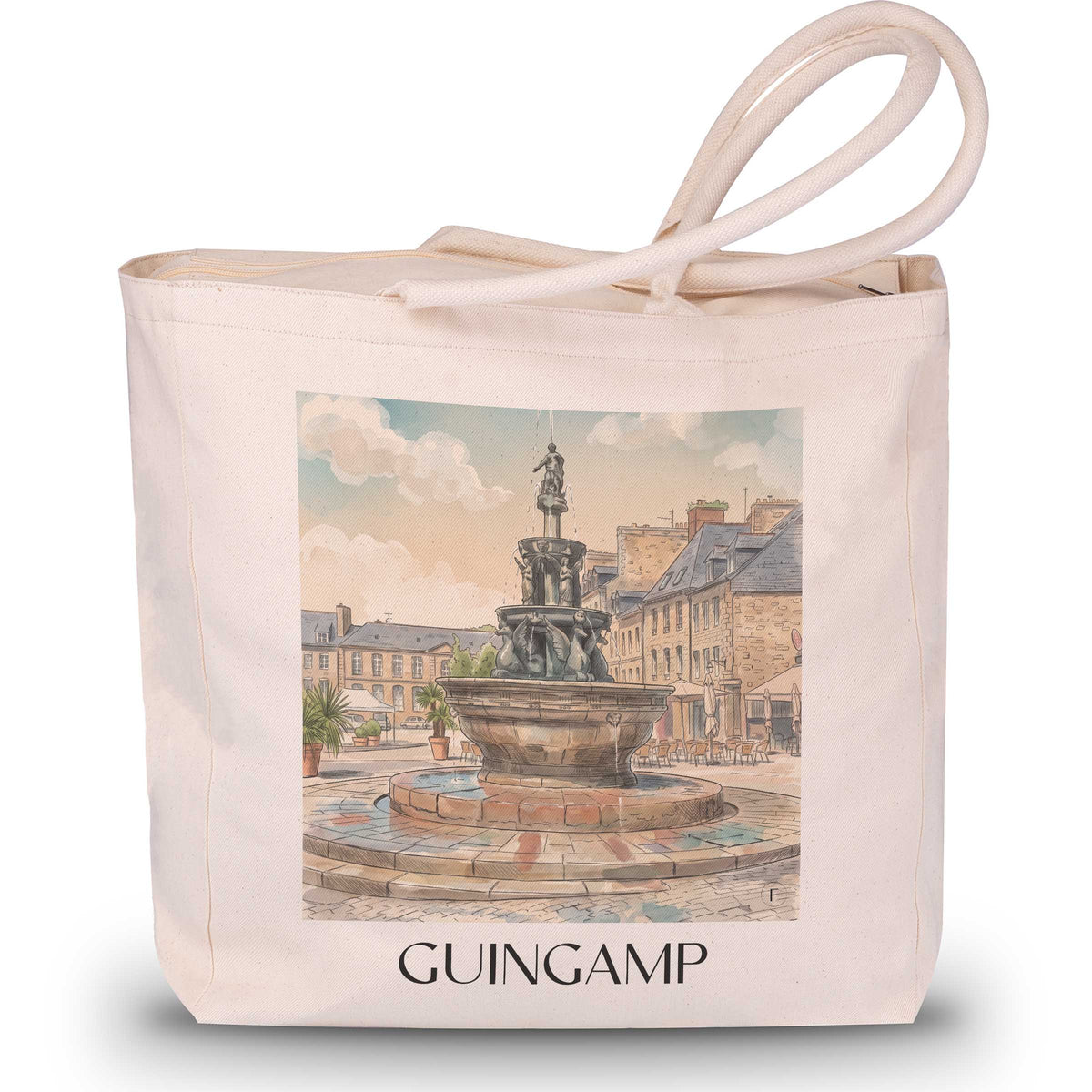 Guingamp Shopping Tasche - Côtes-d'Armor - Frankreich Tote Bag - Einkaufstasche im Aquarell Stil - favplace