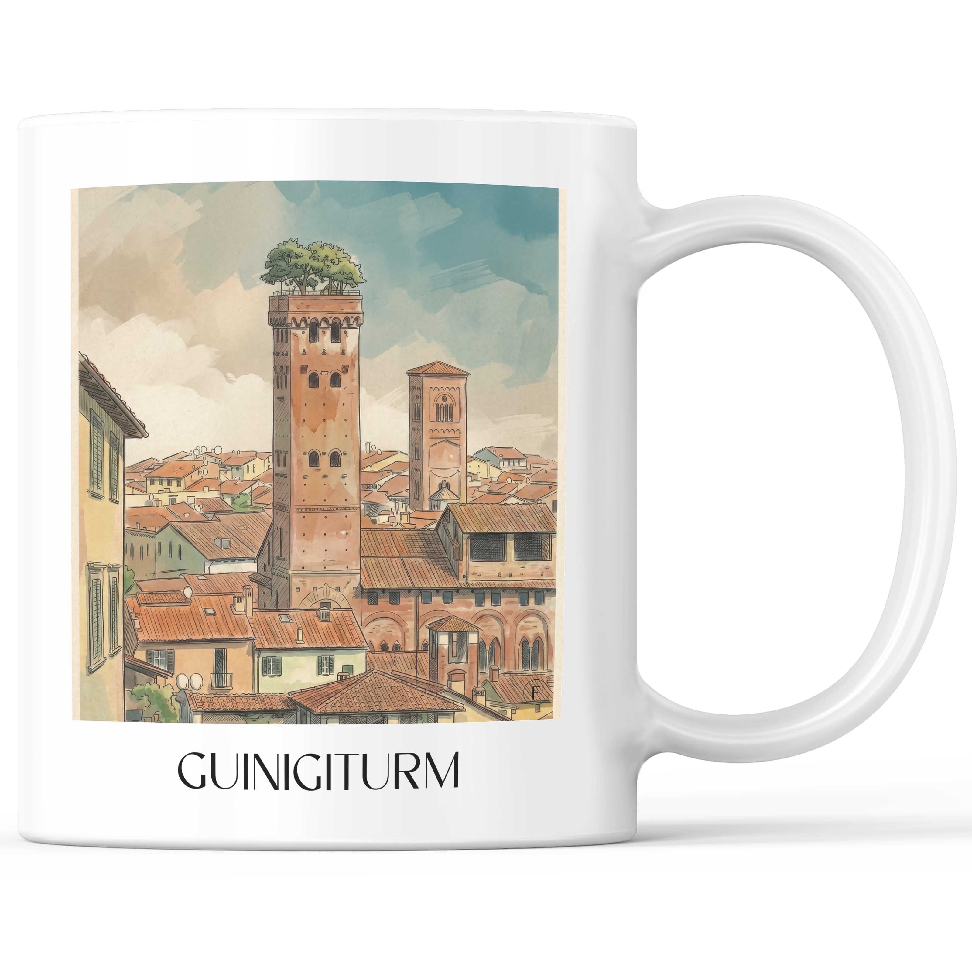 guinigiturm-lucca-italien-kaffeebecher-aquarell