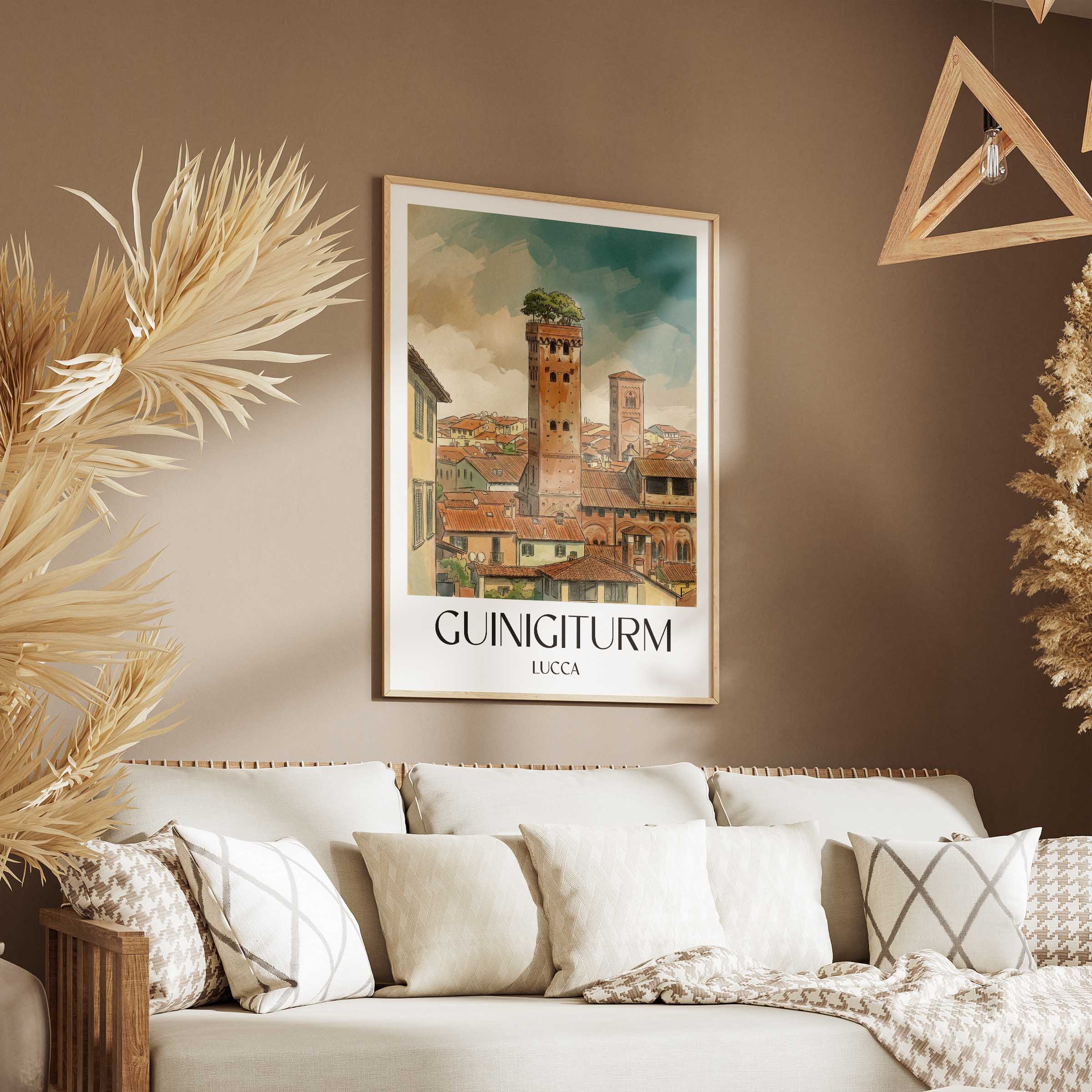guinigiturm-lucca-italien-poster-aquarell