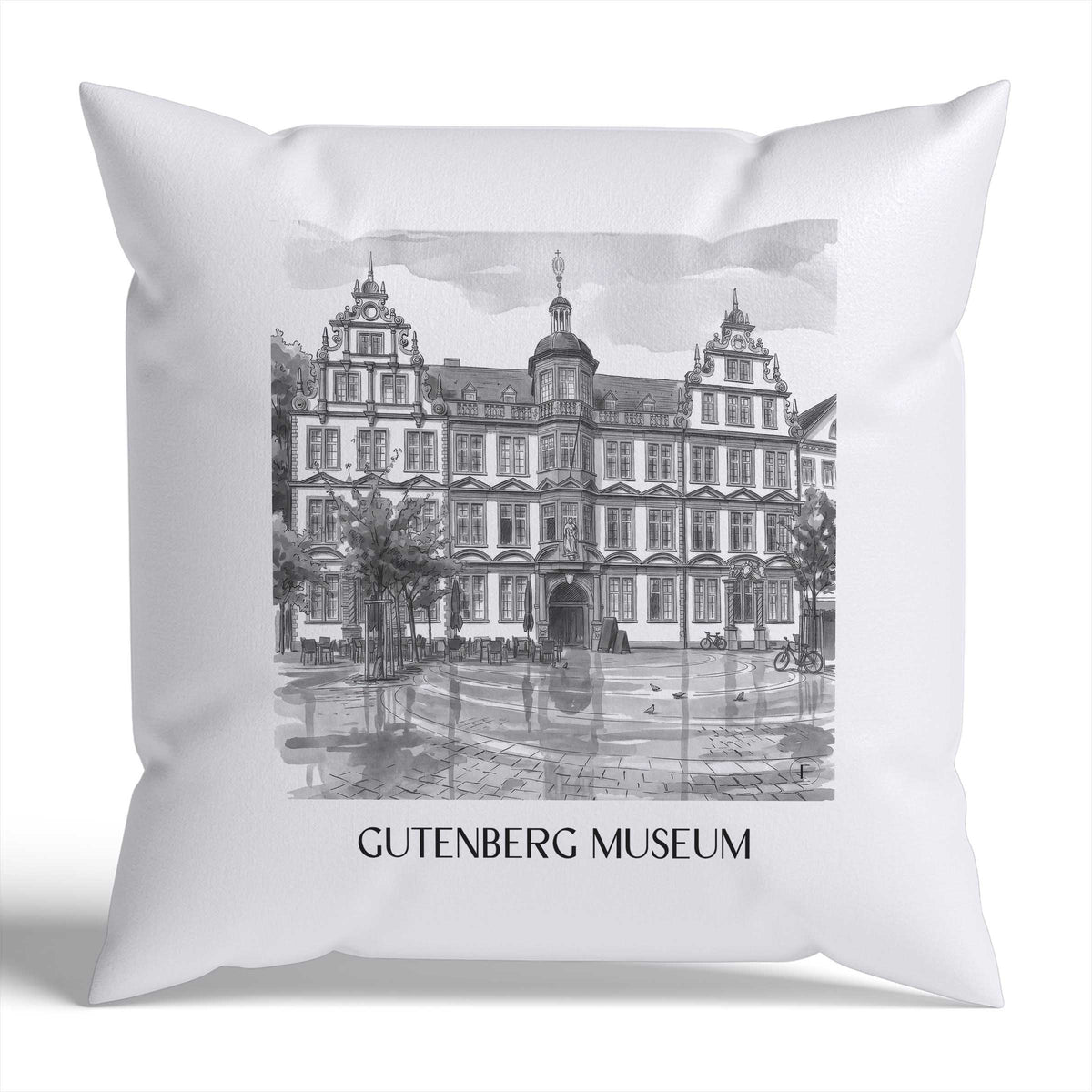 gutenberg-museum-mainz-deutschland-kissenbezug-aquarell-schwarz-weiss