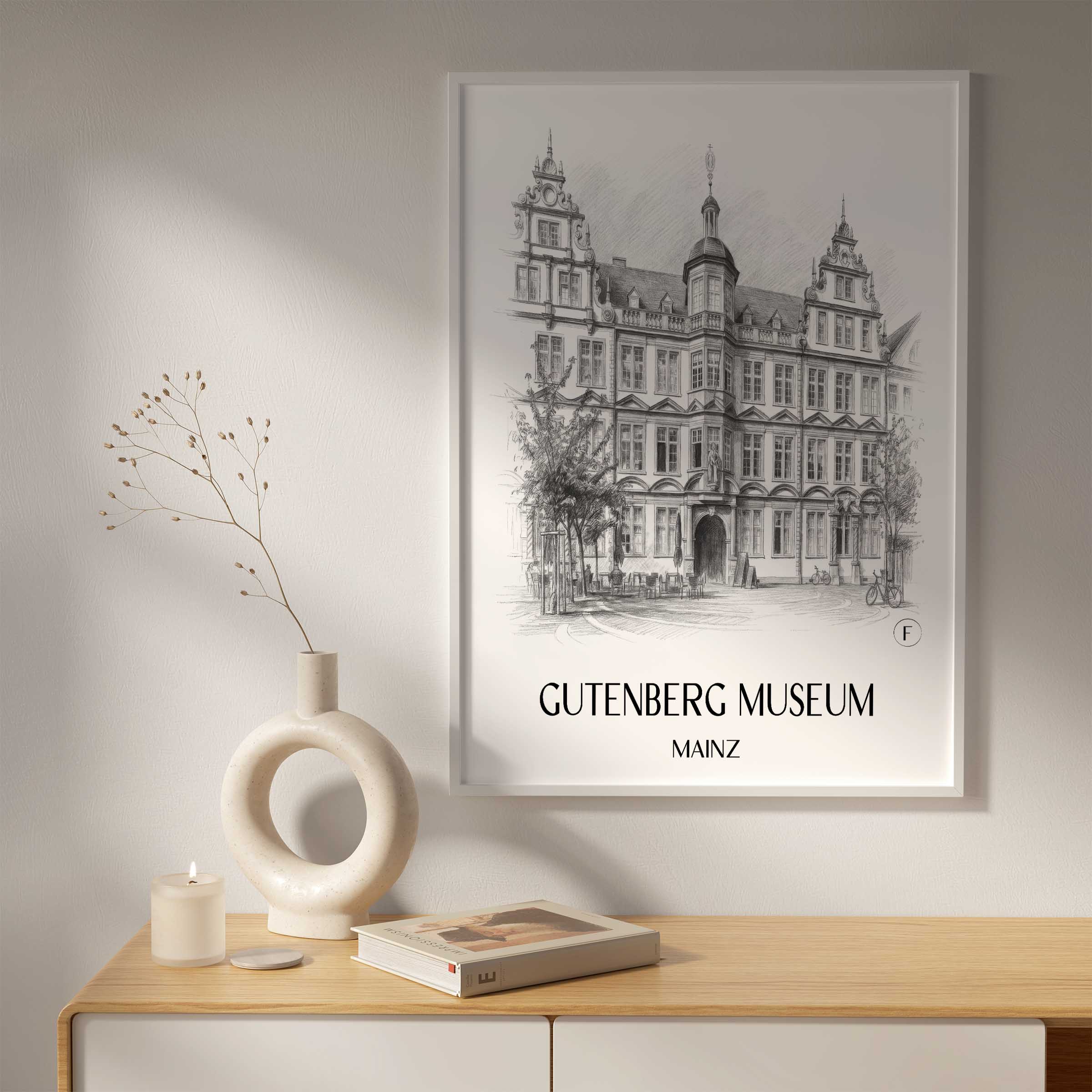 gutenberg-museum-mainz-deutschland-poster-bleistift-zeichnung-drawing