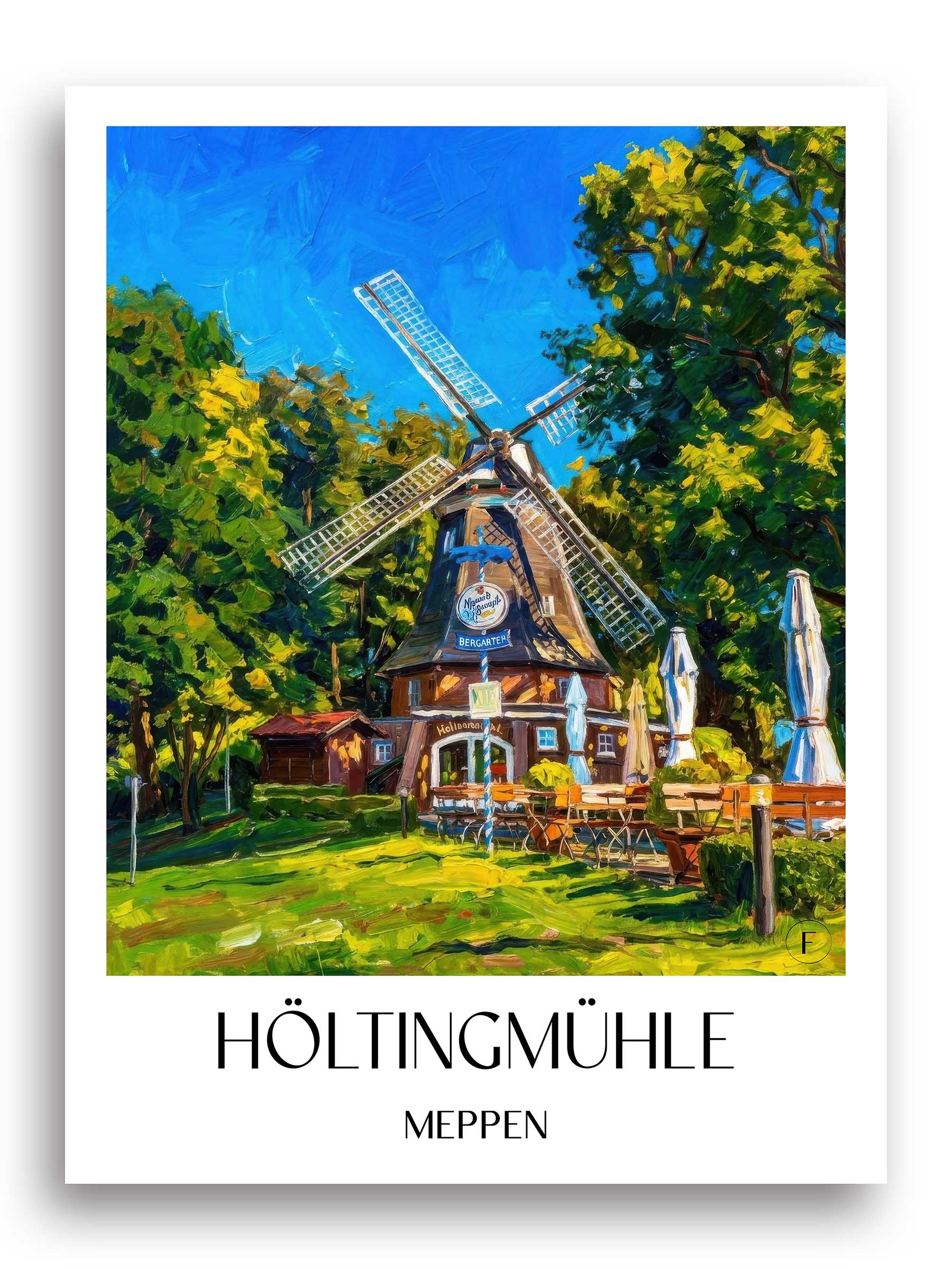 Höltingmühle Poster - Meppen - Deutschland Kunstdruck - Ölgemälde von A4 bis A1 - favplace