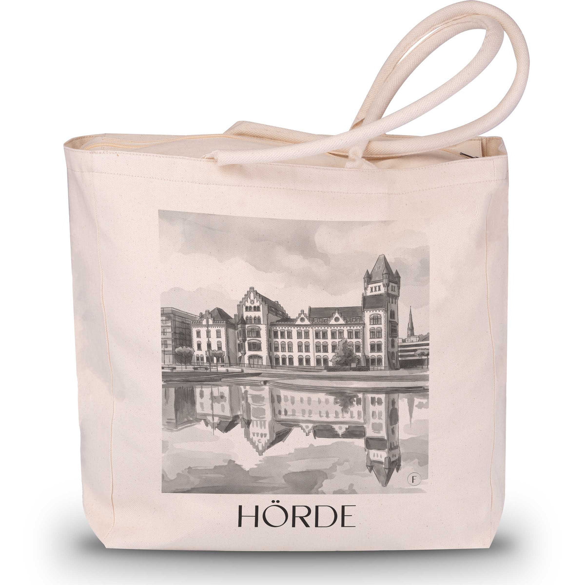 Hörde Shopping Tasche - Dortmund - Deutschland Tote Bag - Einkaufstasche im Aquarell Schwarz-Weiß Stil - favplace