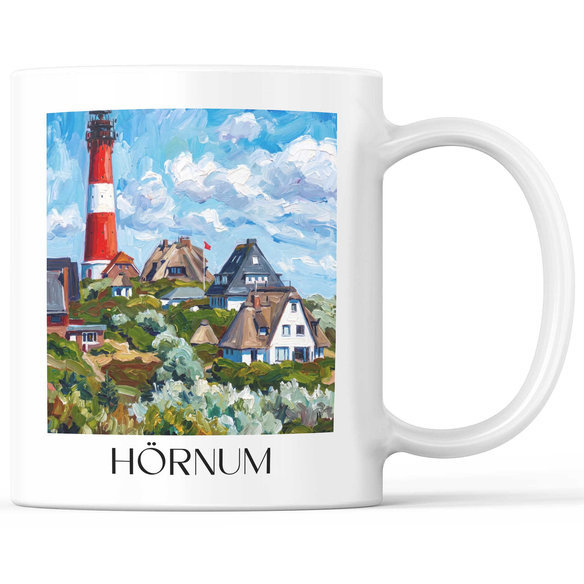 Hörnum Kaffeebecher - Sylt - Deutschland Becher - Kaffeetasse im Ölgemälde Stil