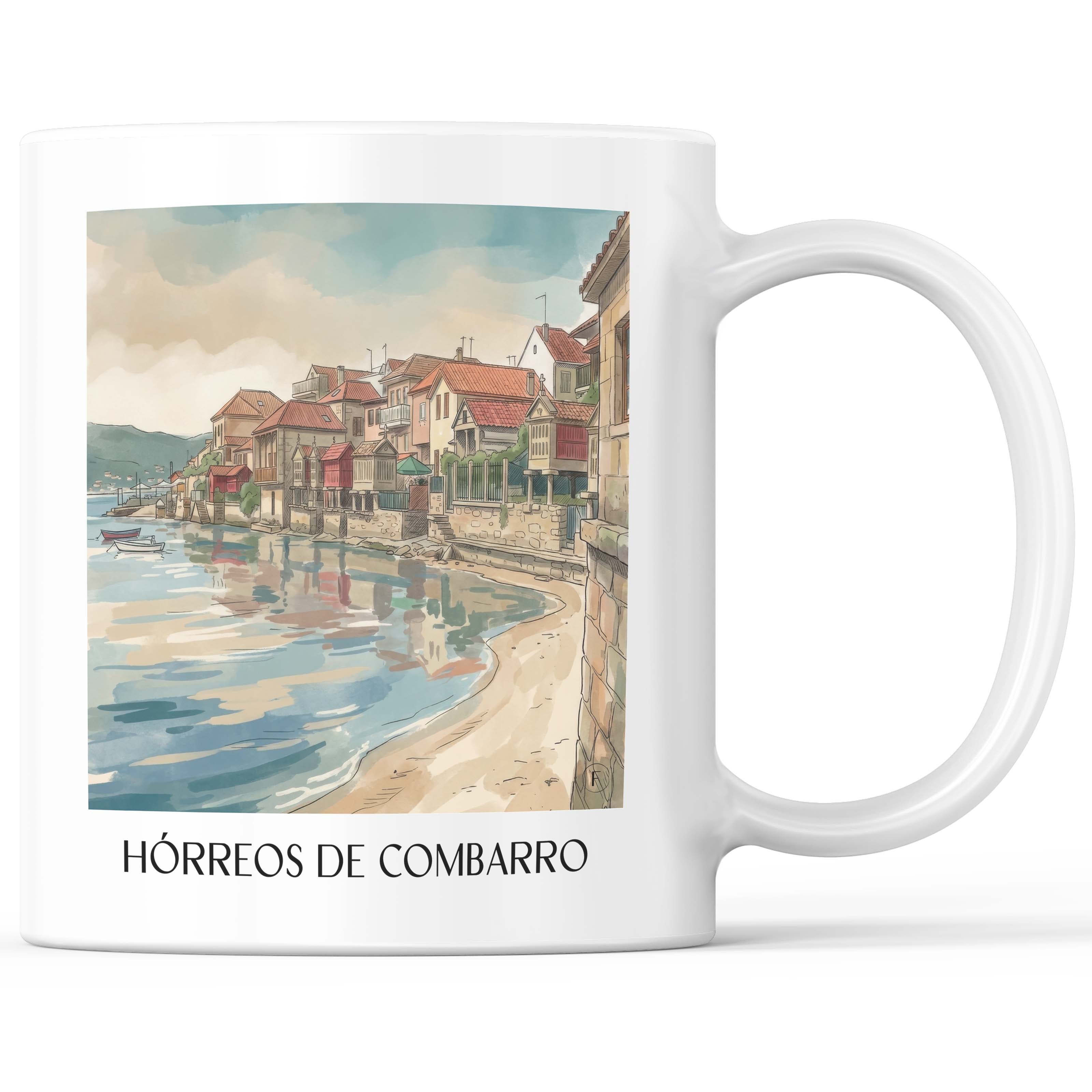 Hórreos de Combarro Kaffeebecher - Spanien - Spanien Becher - Kaffeetasse im Aquarell Stil - favplace